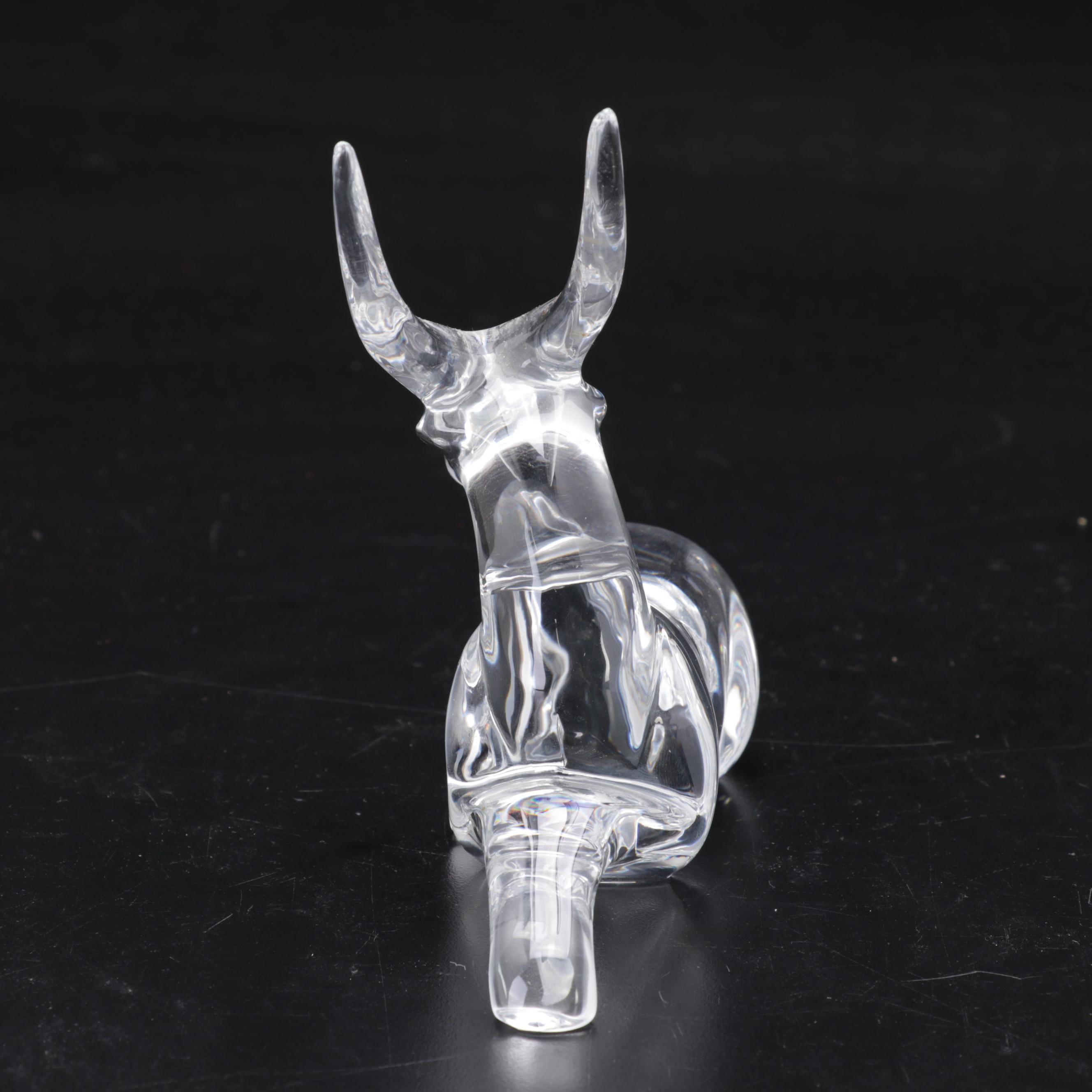 Baccarat Crystal and Daum Glass Gazelle Figurines