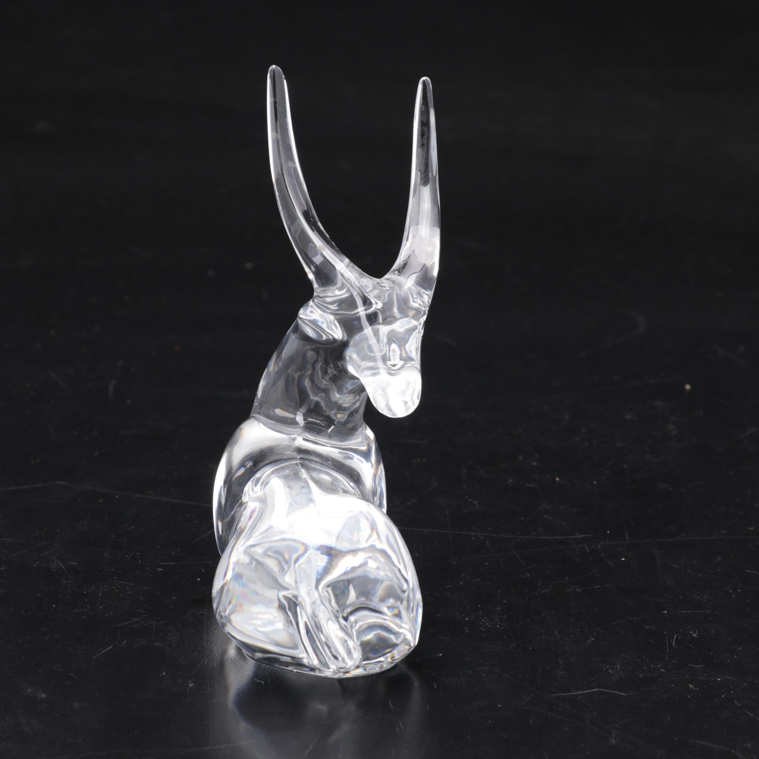 Baccarat Crystal and Daum Glass Gazelle Figurines