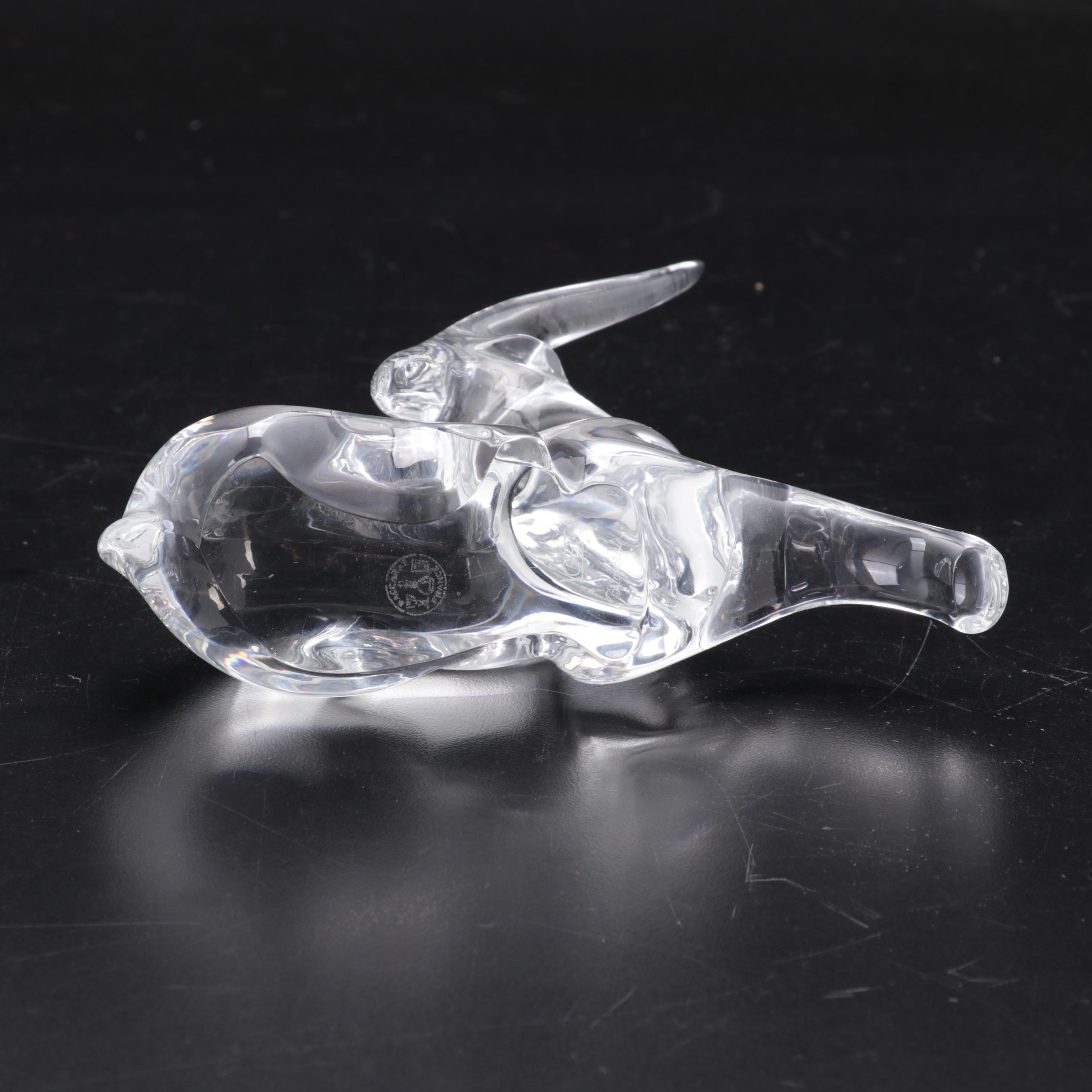 Baccarat Crystal and Daum Glass Gazelle Figurines