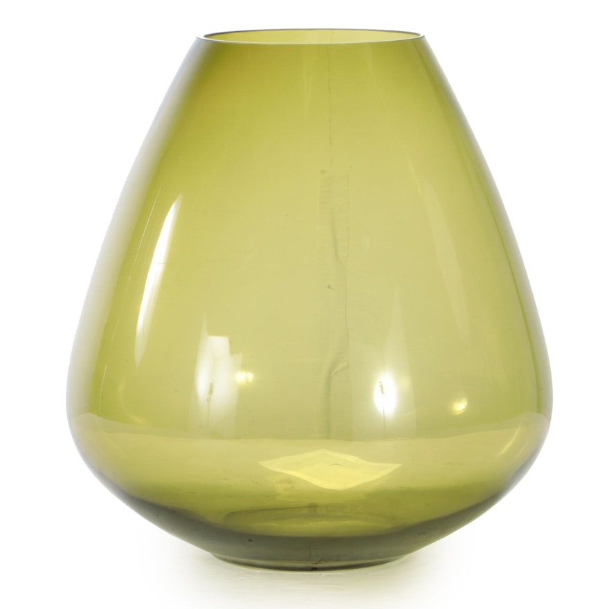 DK Living Contemporary Green Glass Floor Vase