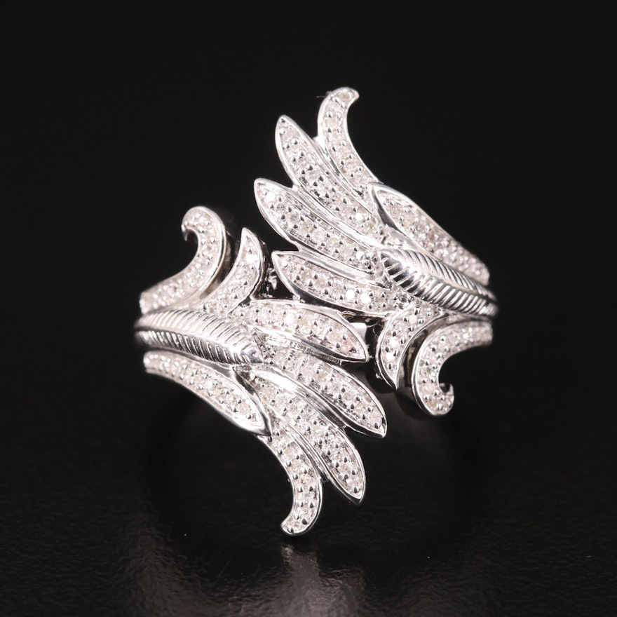 Hallmark Sterling Diamond Flourish Ring