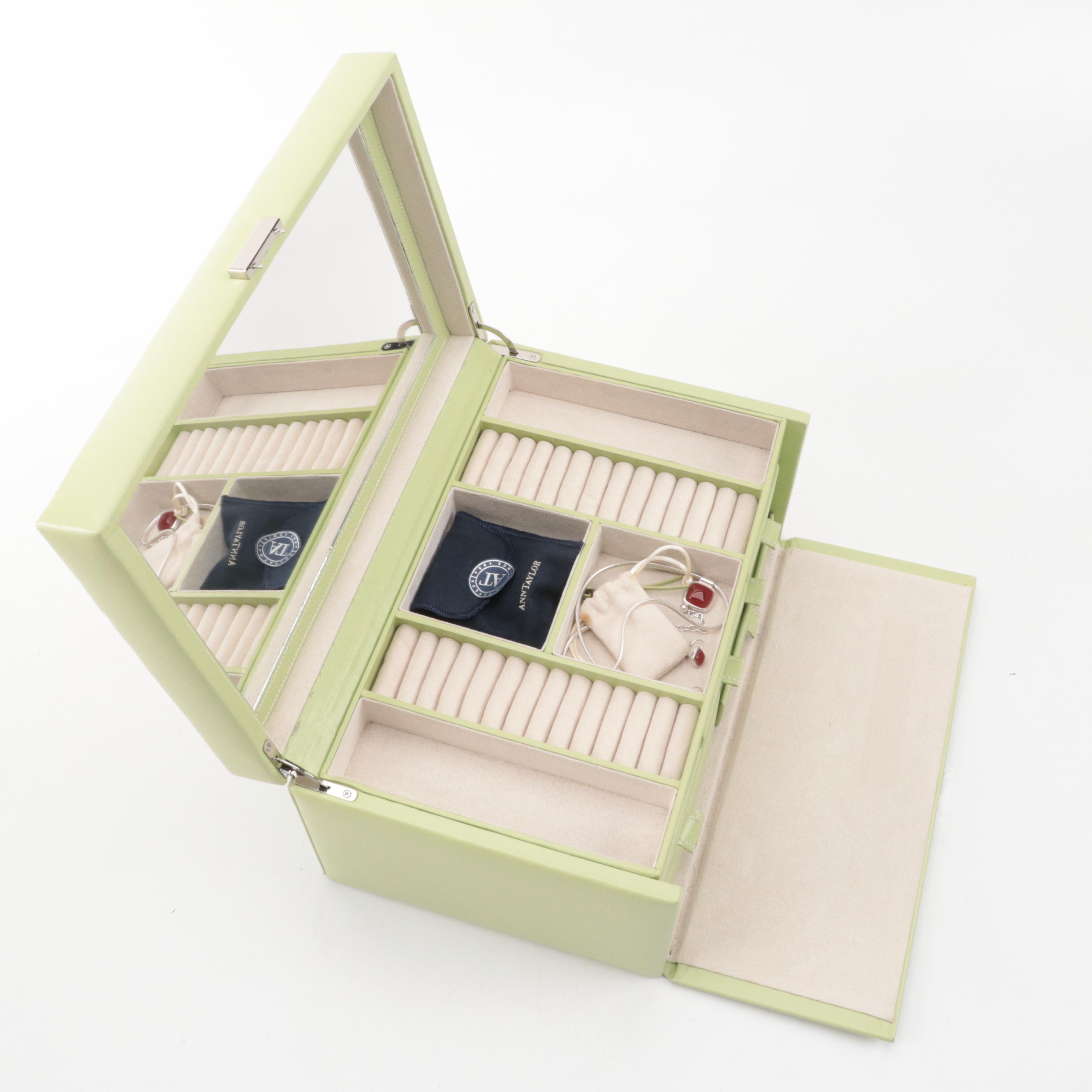 Williams Sonoma "Hold Everything" Pink and Green Jewelry Boxes