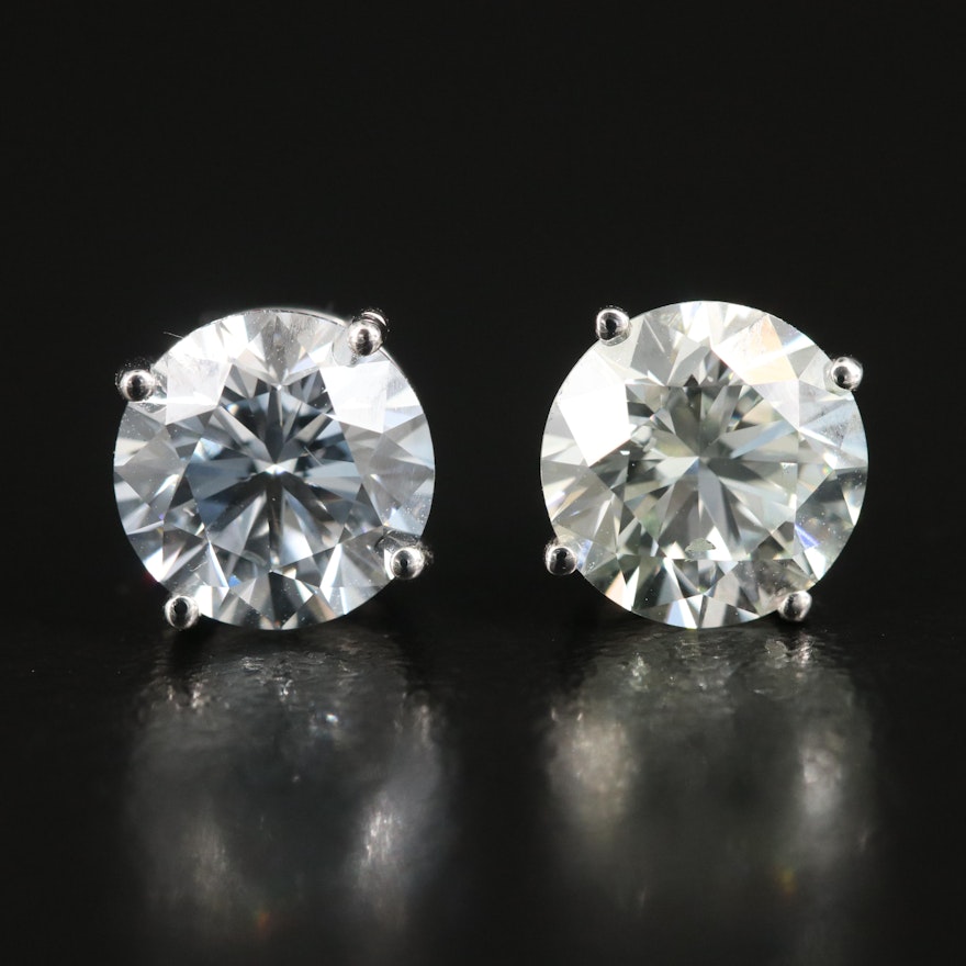 14K 1.68 CT and 1.74 CT Lab Grown Diamond Single Stud Earrings