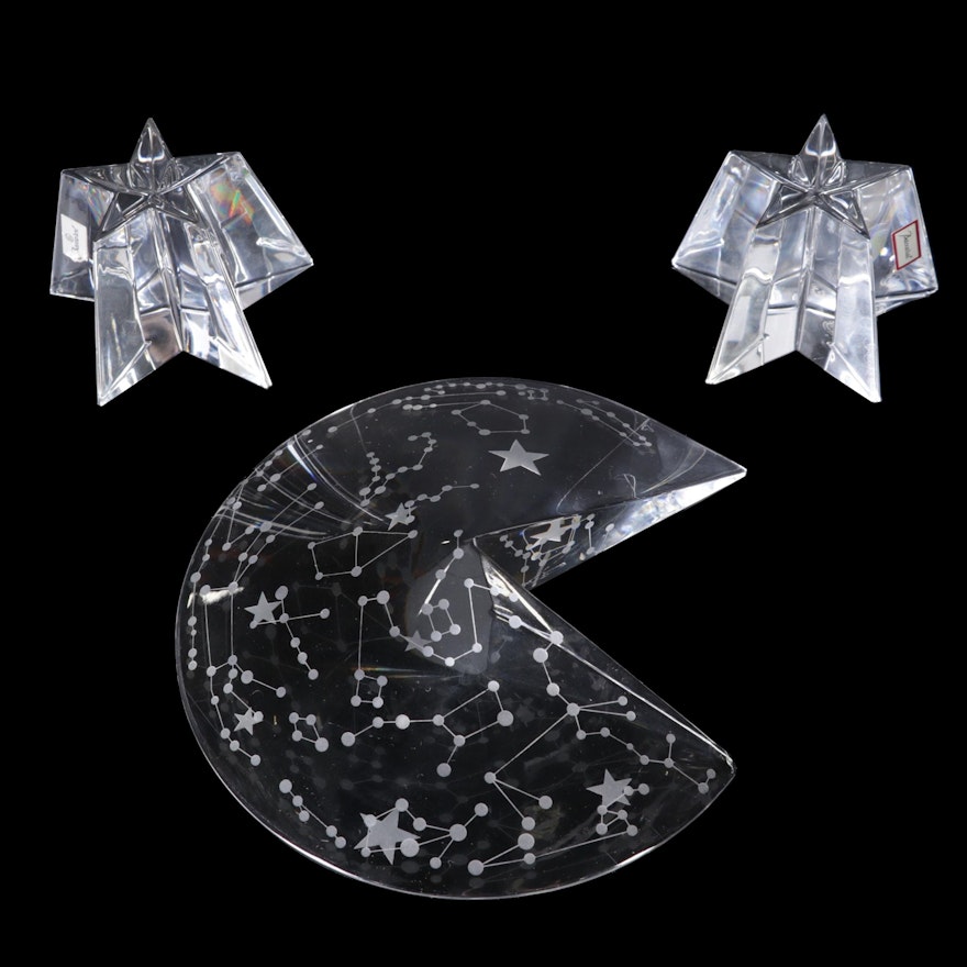 Baccarat Crystal Stars with Other Crystal Constellation Paperweight