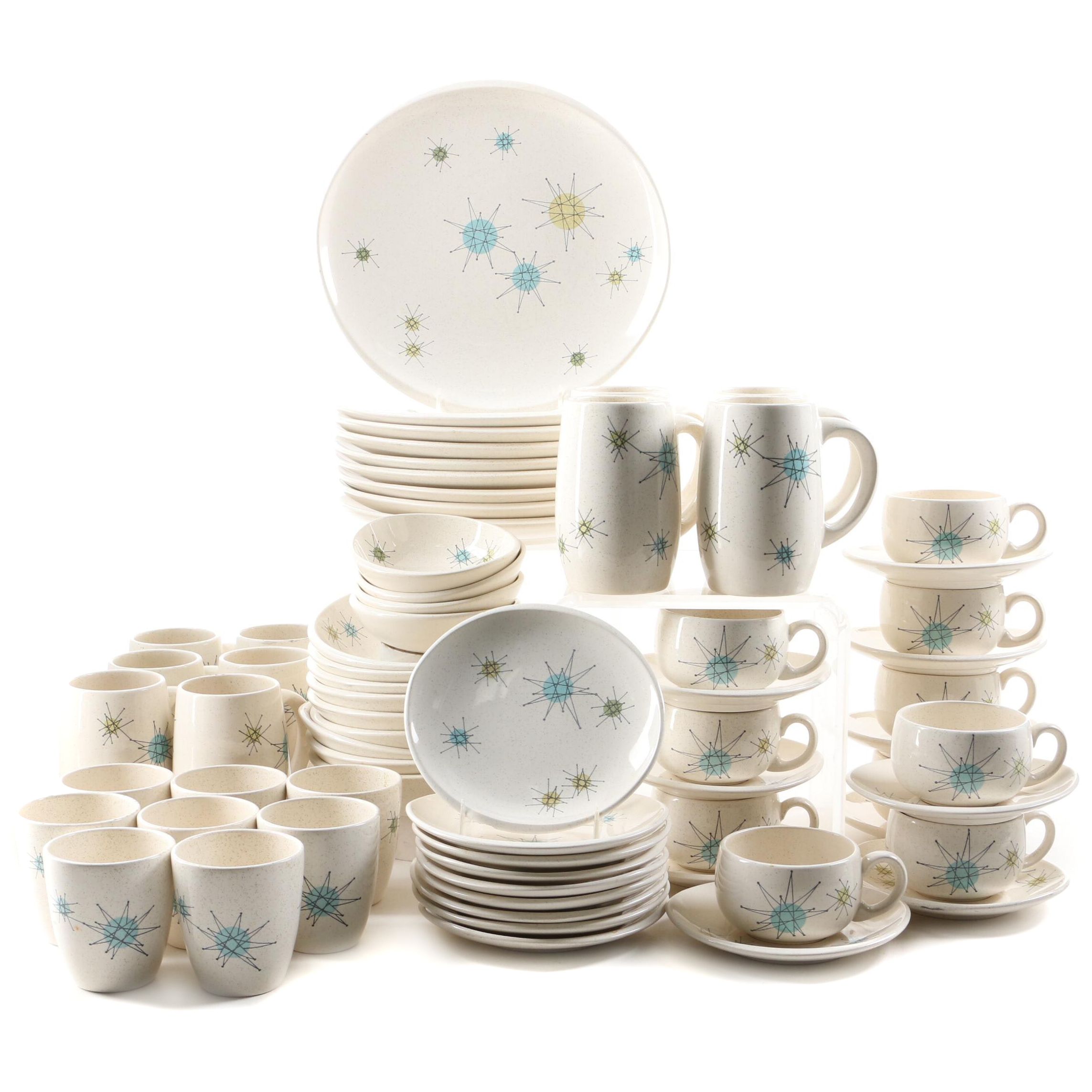 Franciscan "Starburst" Earthenware Dinnerware, Mid-20th Century