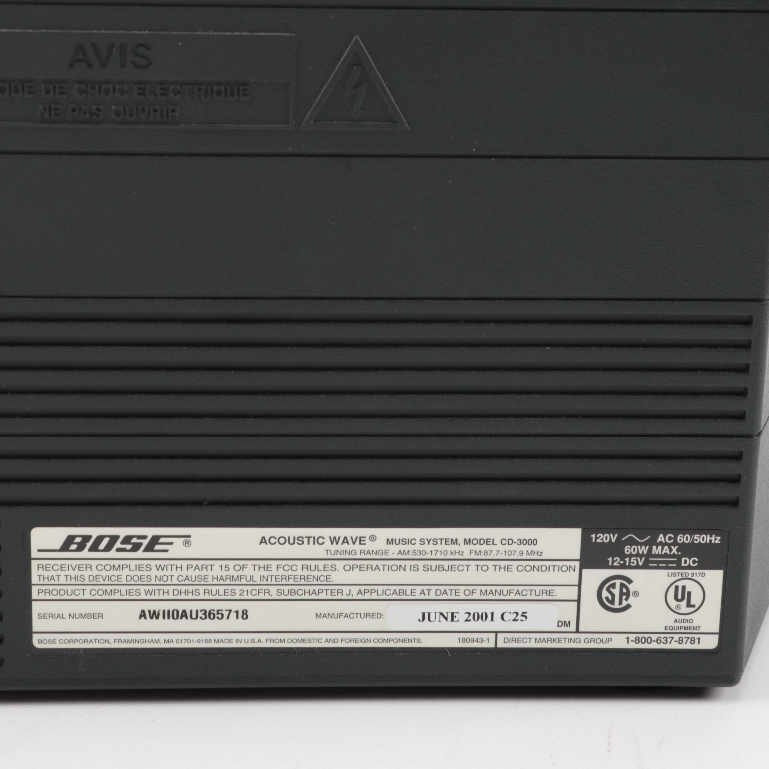 Bose CD-3000 Acoustic Wave Music System