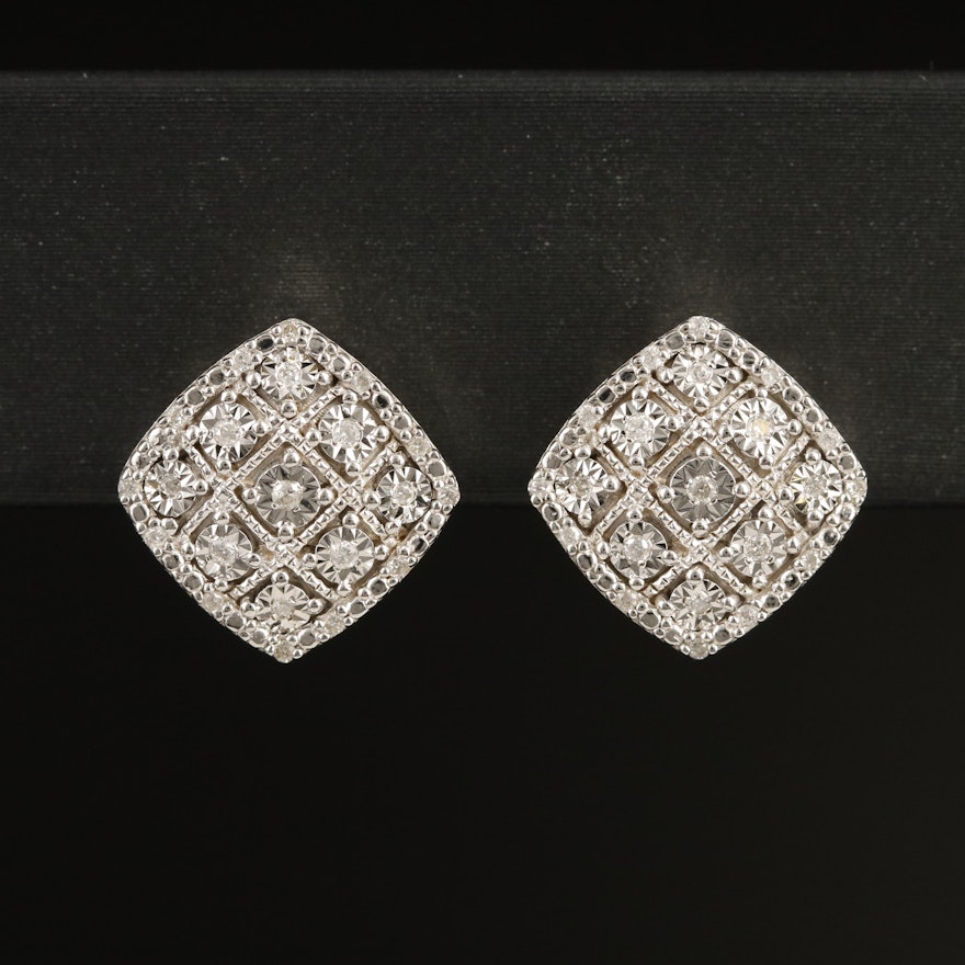 Sterling Diamond Earrings