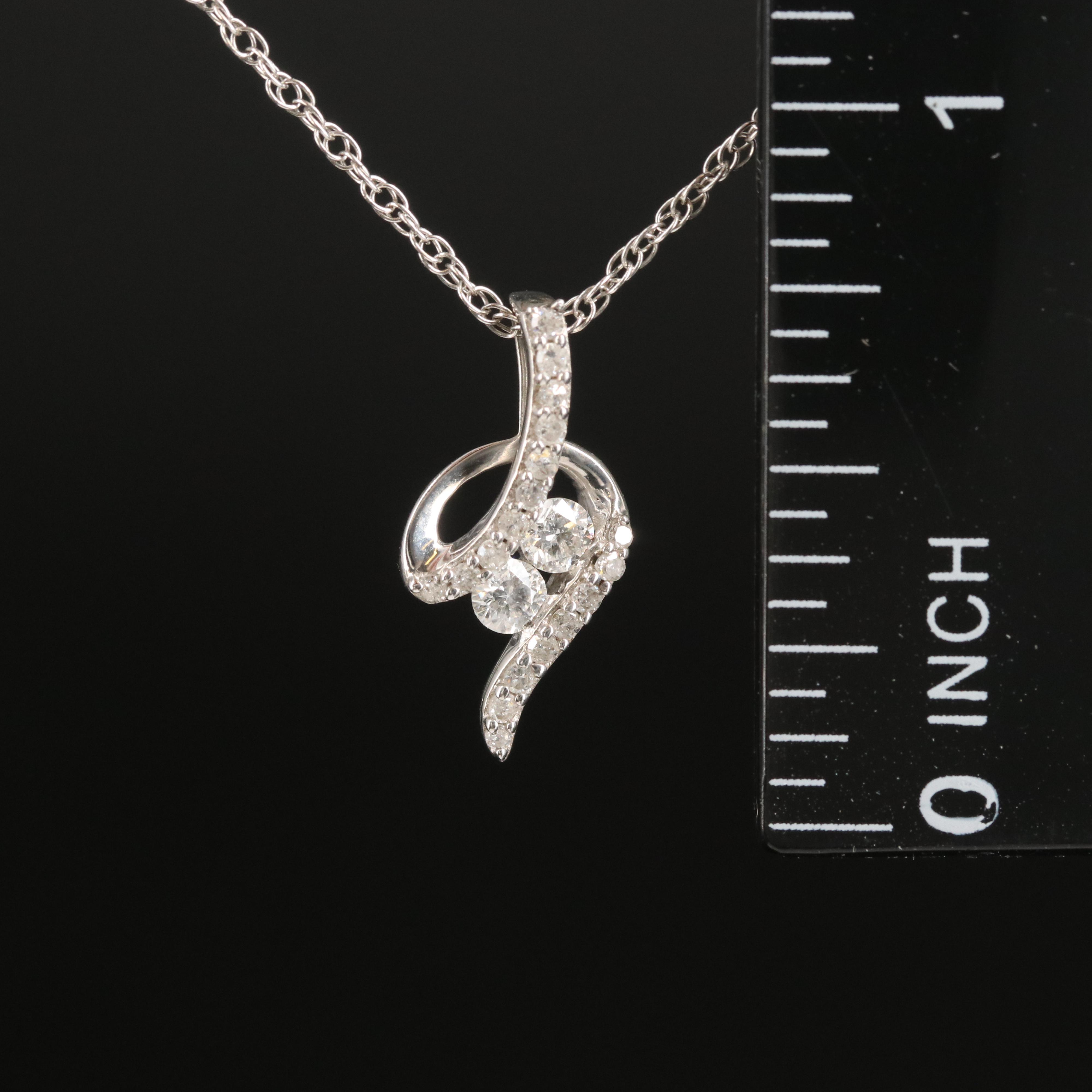 Sterling Diamond Pendant Necklace