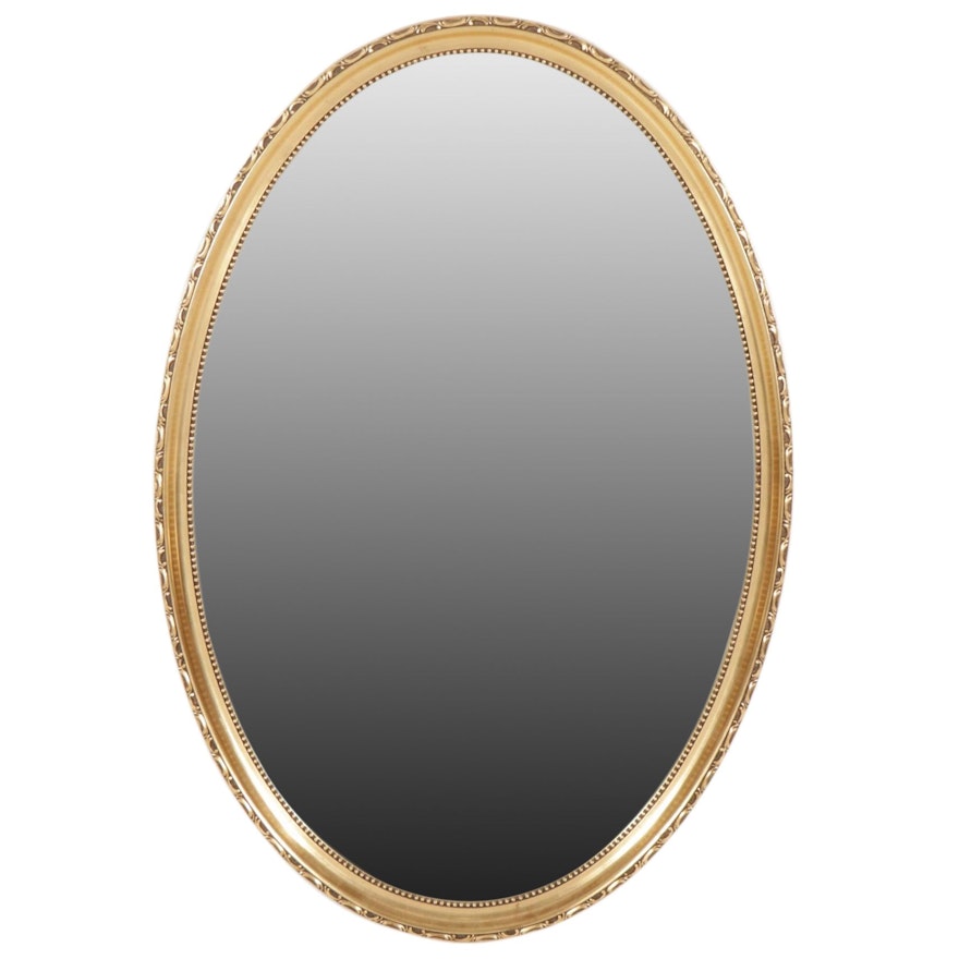 Giltwood Framed Oval Wall Mirror