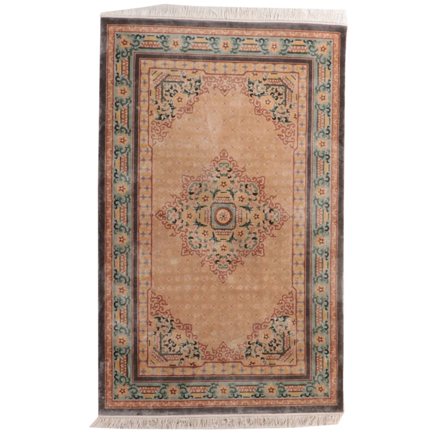 5'1 x 8'8 Hand-Knotted Sino-French Aubusson Style Area Rug