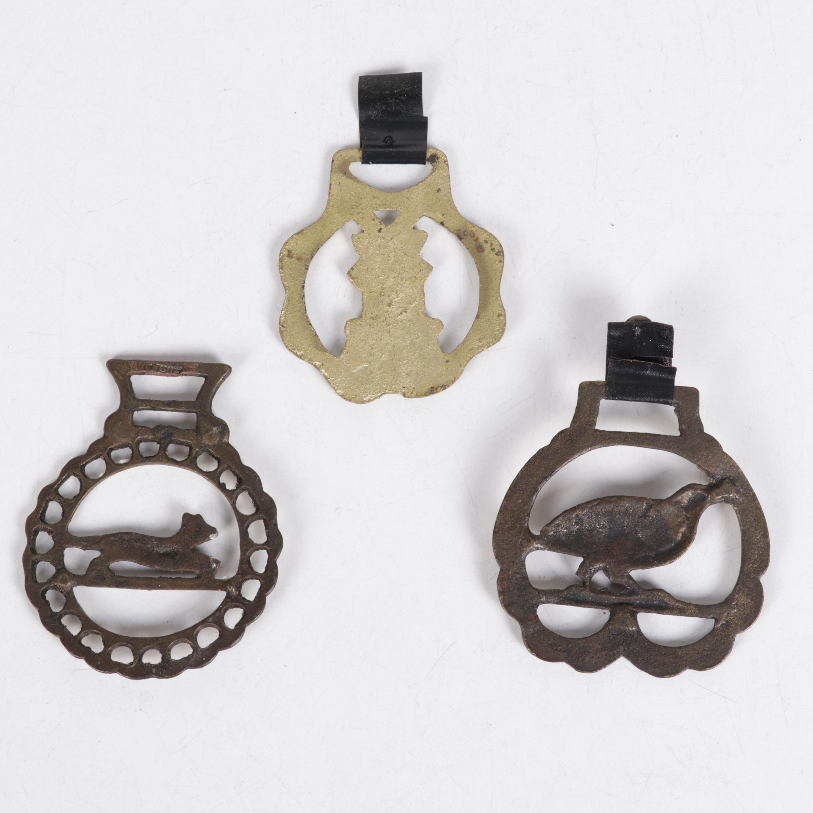 Ten Horse Brasses Featuring Pheasant, Owl, and More