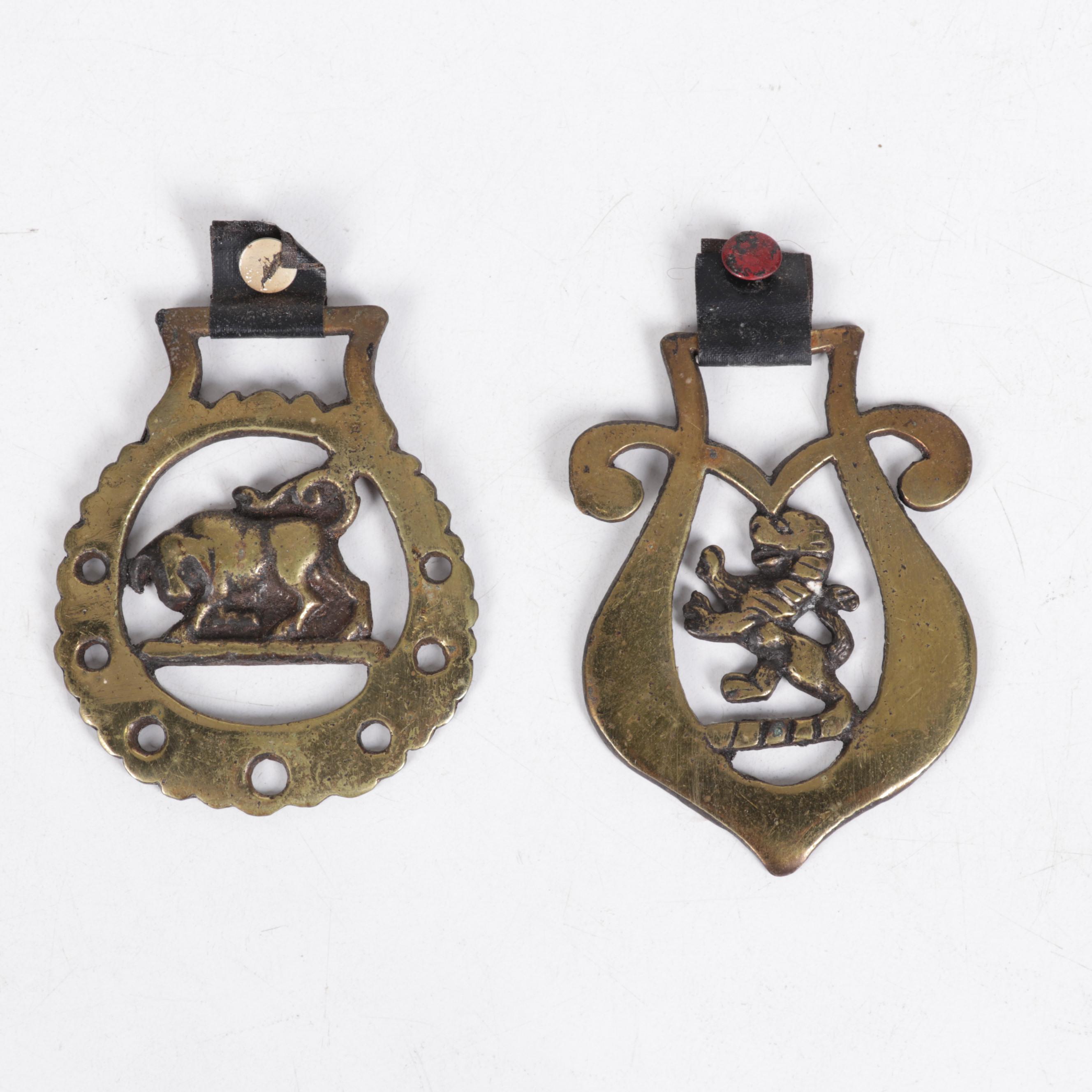 Ten Horse Brasses Featuring Pheasant, Owl, and More