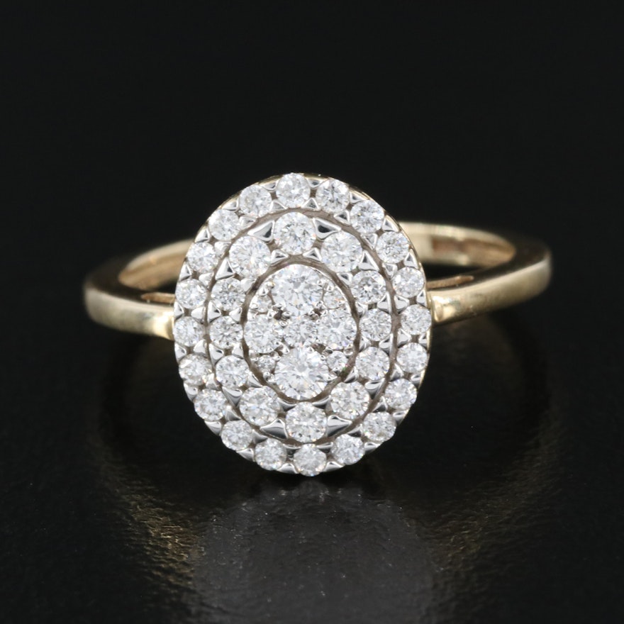 10K 0.50 CTW Diamond Cluster Ring