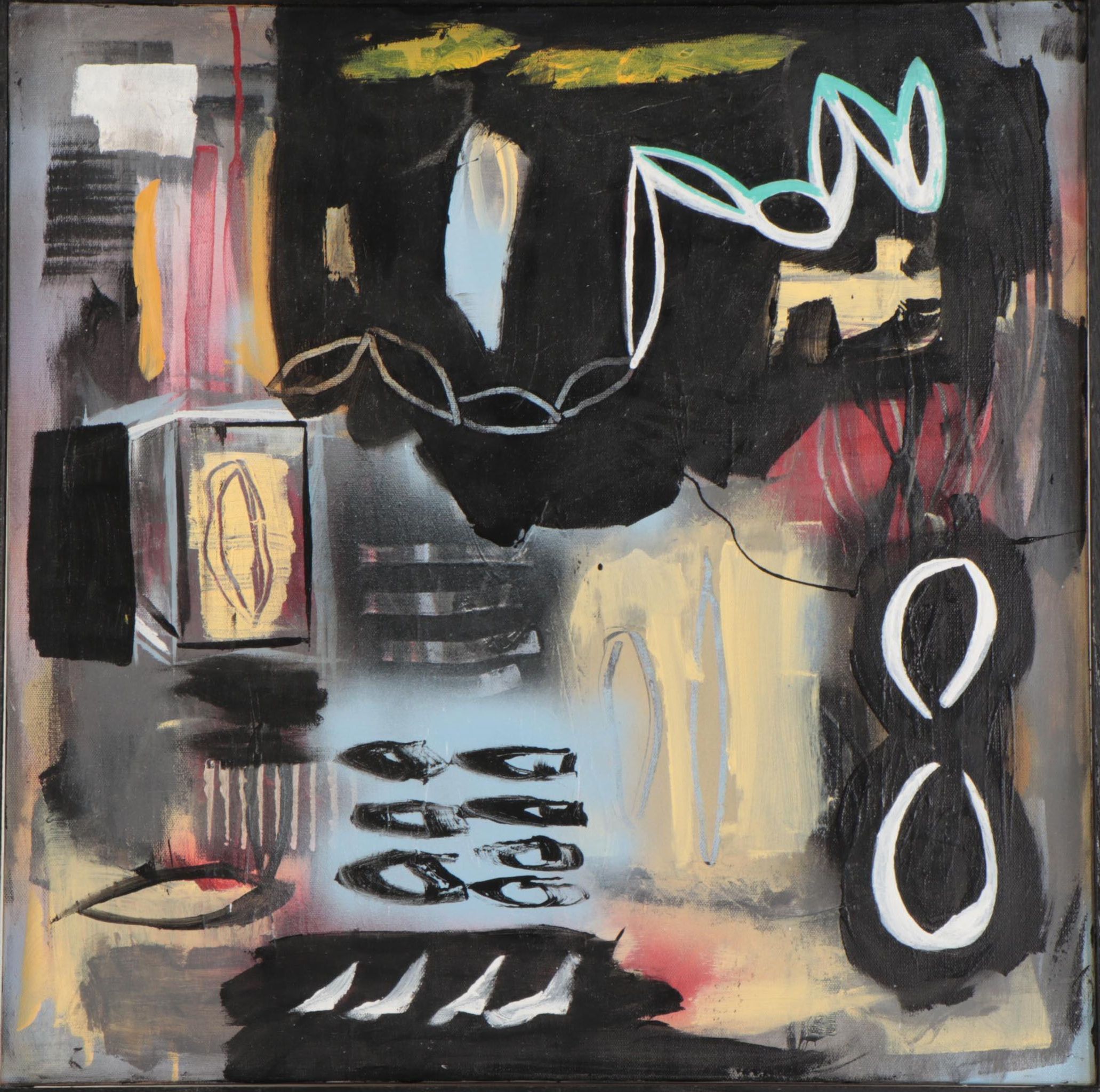 Jesse Best Abstract Mixed Media Painting, 2022