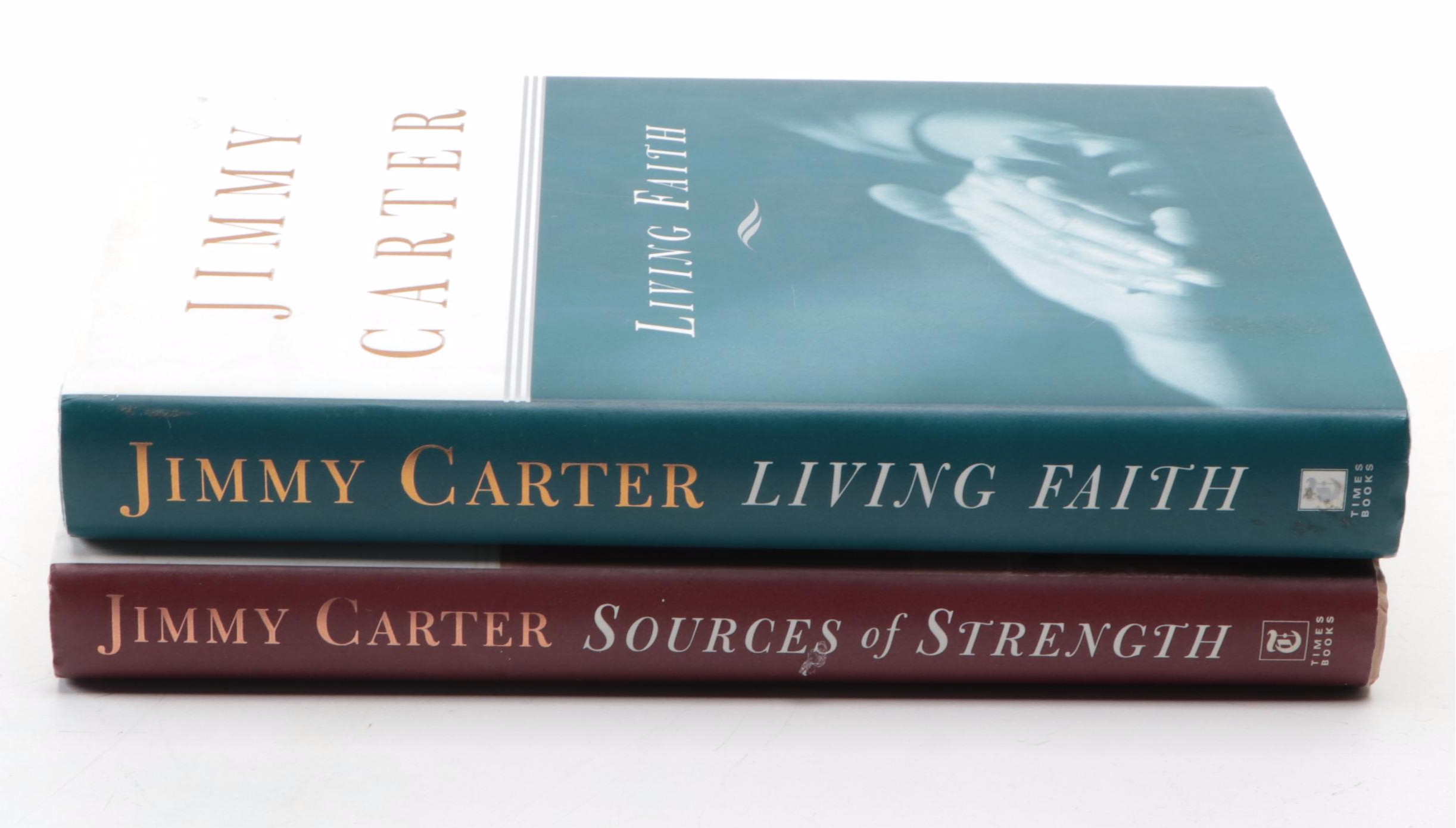 Signed First Edition "Living Faith" and "Sources of Strength" by Jimmy Carter
