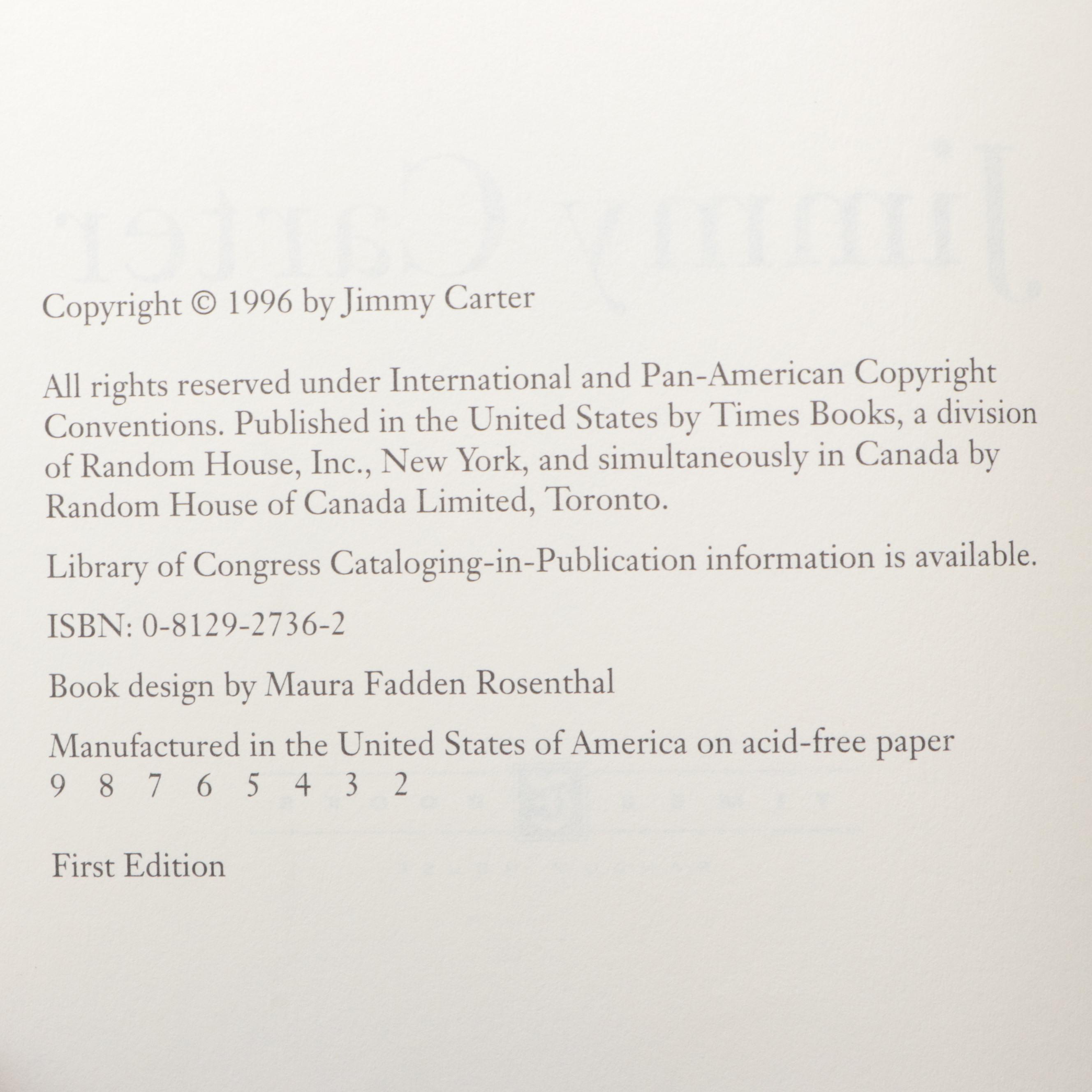 Signed First Edition "Living Faith" and "Sources of Strength" by Jimmy Carter