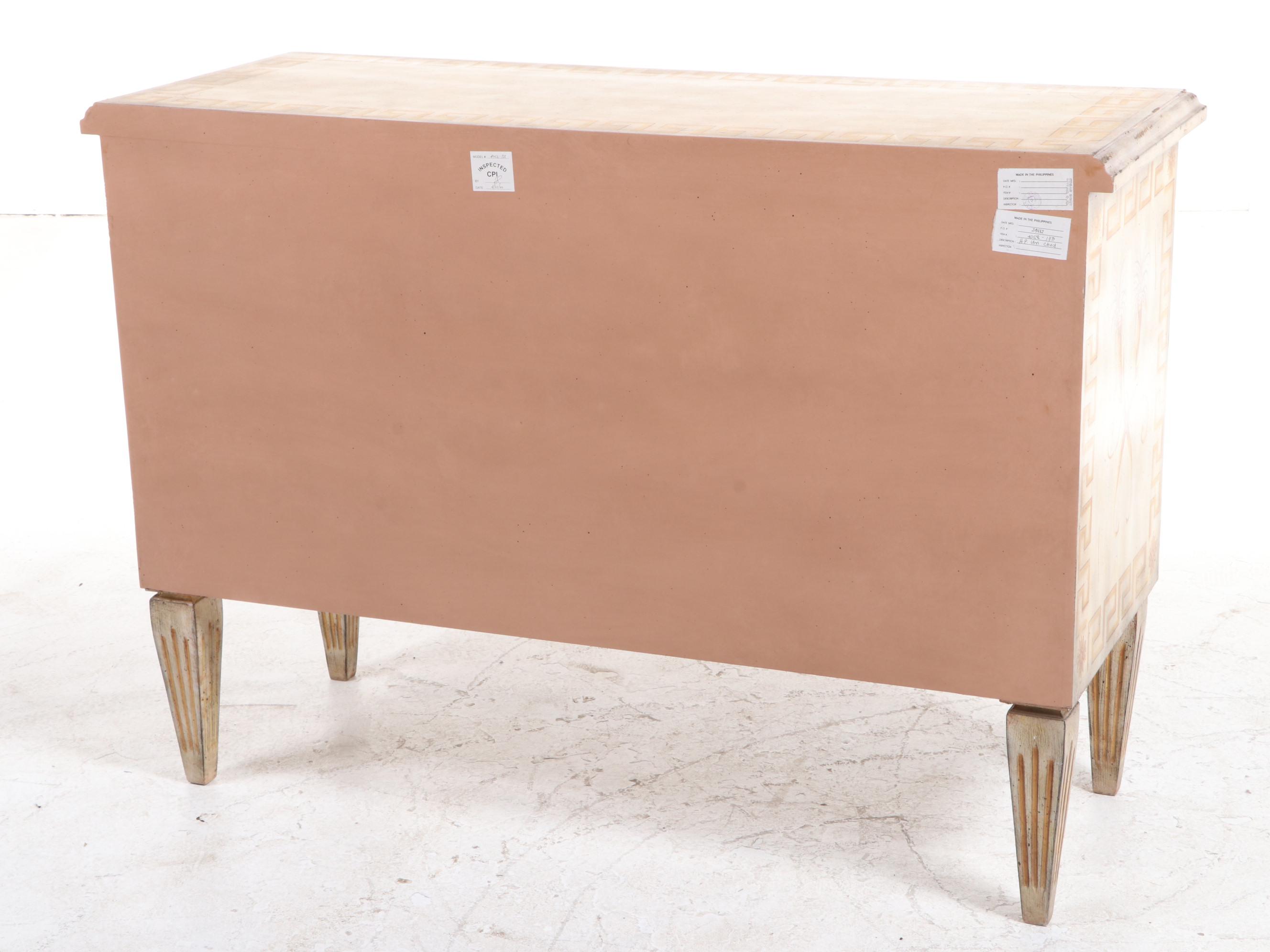 Robert Adam Style Paint Decorated Wooden Chest