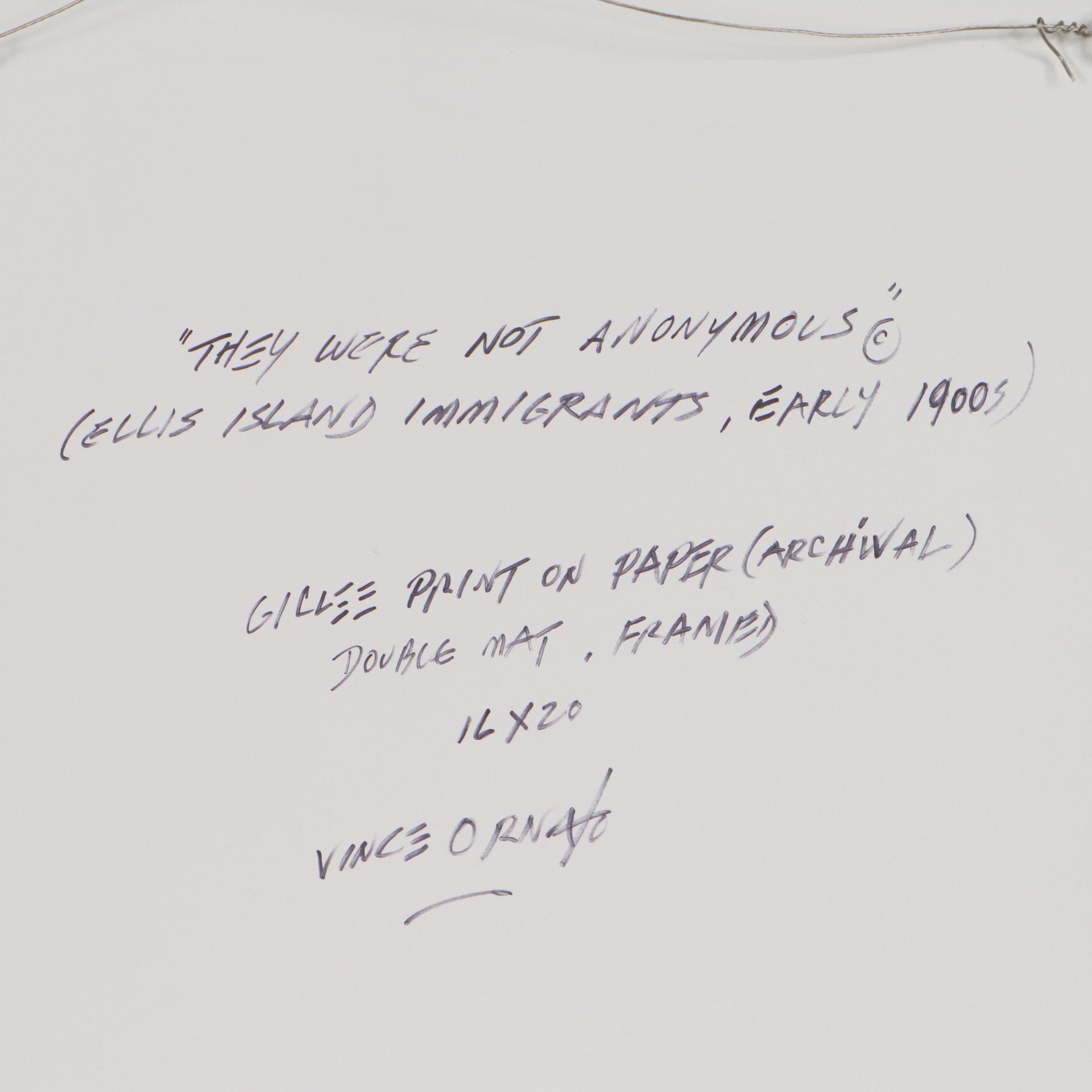 Vince Ornato Giclée "They Were Not Anonymous," 21st Century