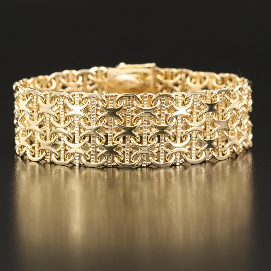 14K Basket Weave Bracelet