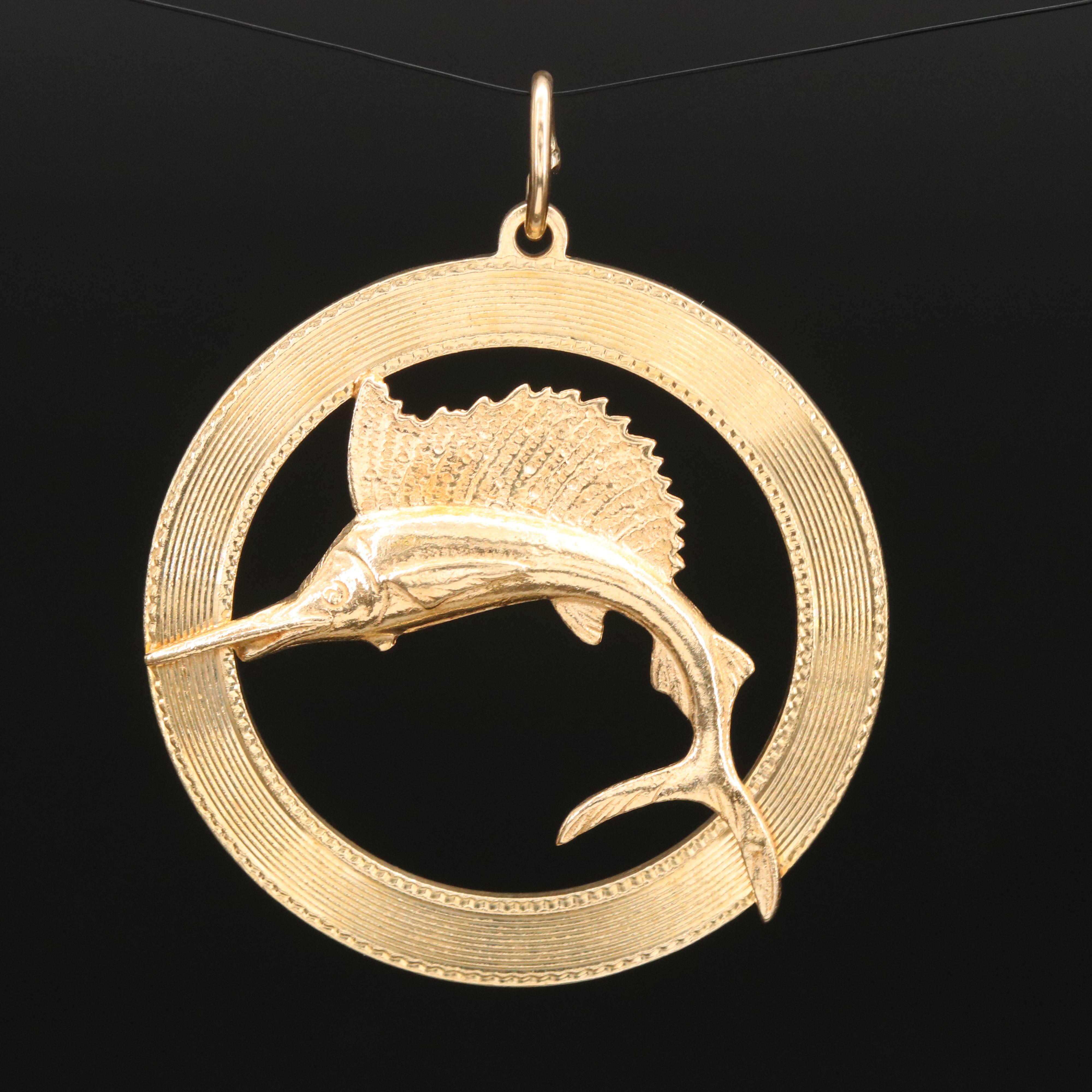 14K Marlin Pendant