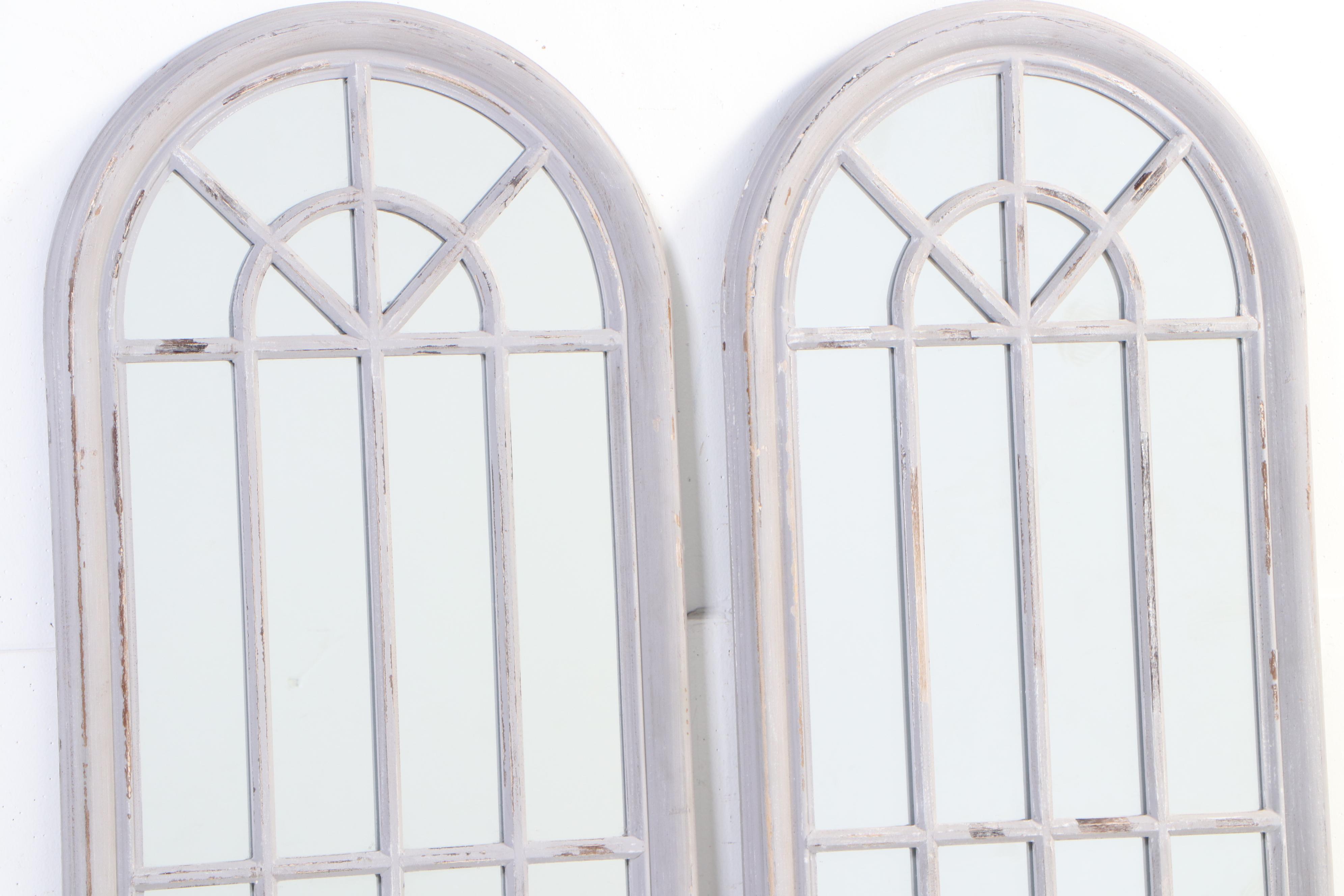 Pair of Sheffield Home Oversized Arch Top Leaner Mirrors