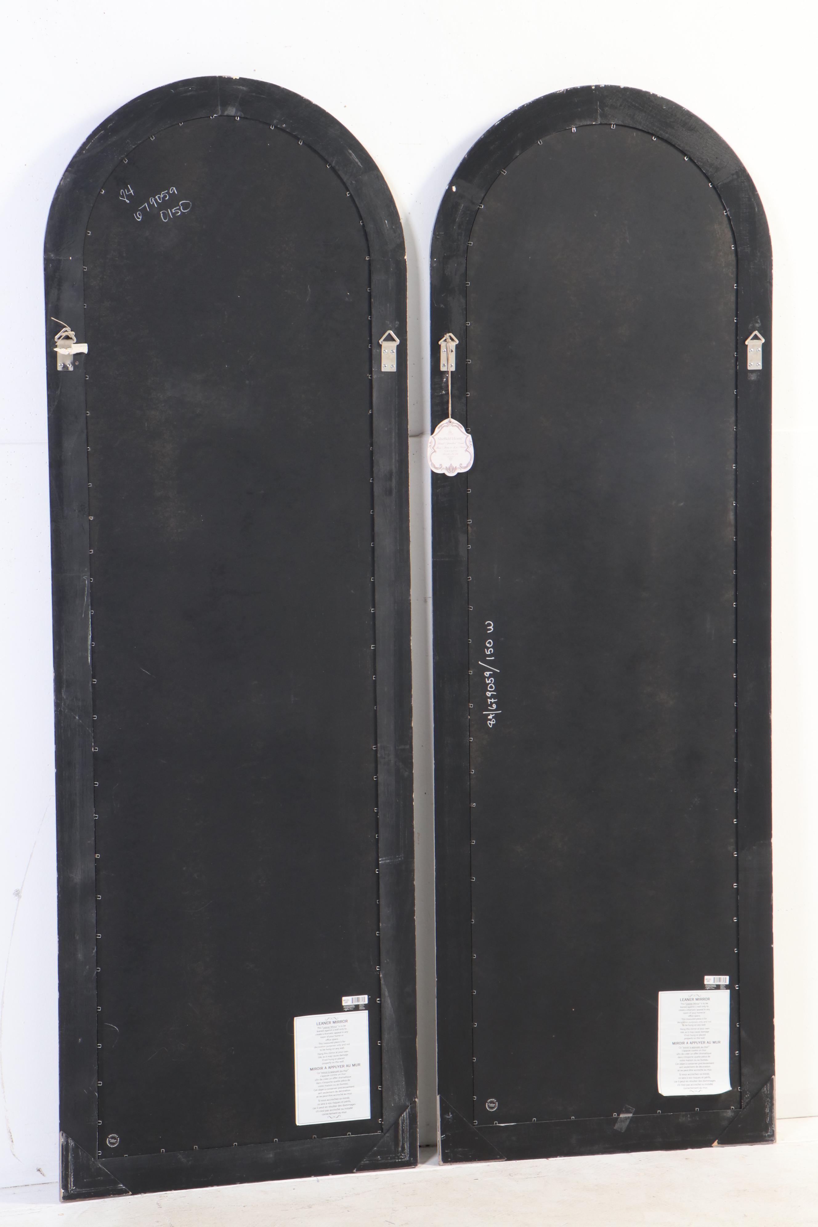 Pair of Sheffield Home Oversized Arch Top Leaner Mirrors
