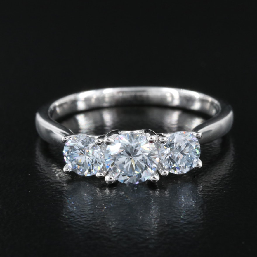 14K 1.00 CTW Lab Grown Diamond Three Stone Ring