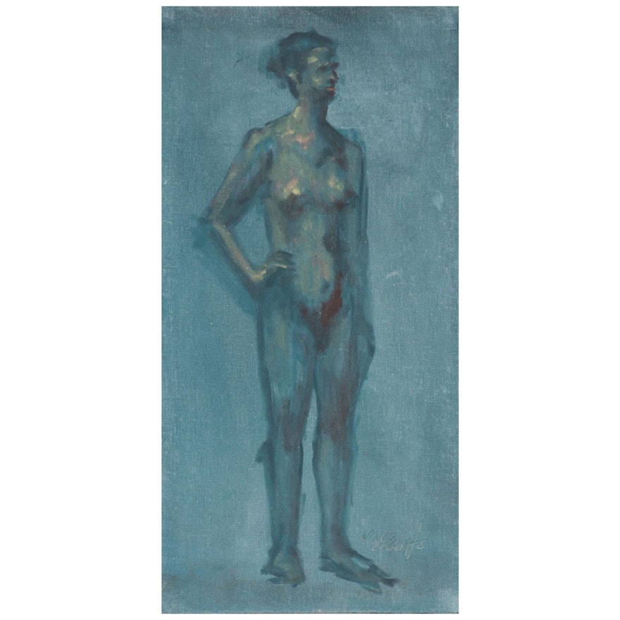 Vince Ornato Oil Painting "Standing Nude," 21st Century