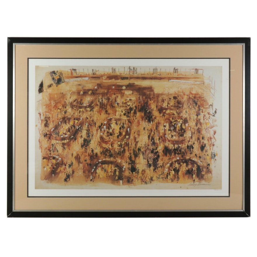 Offset Lithograph After LeRoy Neiman "New York Stock Exchange," Circa 1977