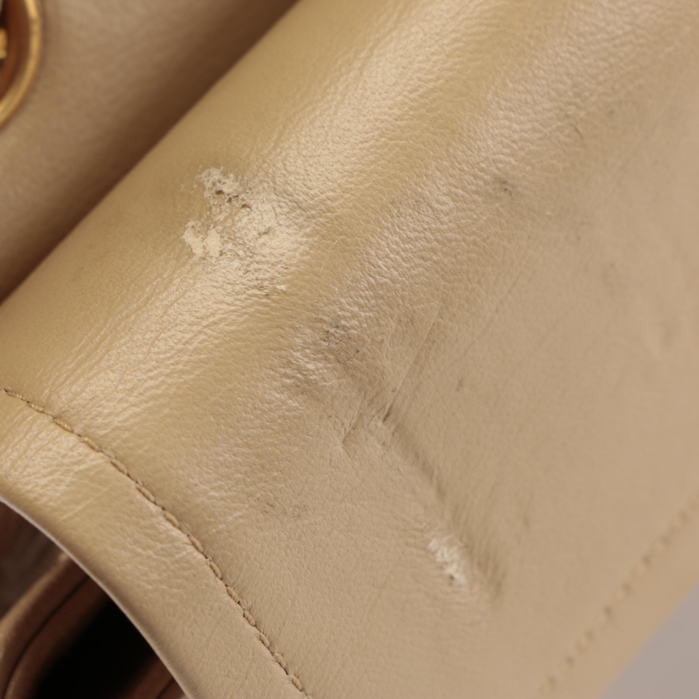 Chanel Small Double-Flap Shoulder Bag in Beige Quilted Lambskin Leather