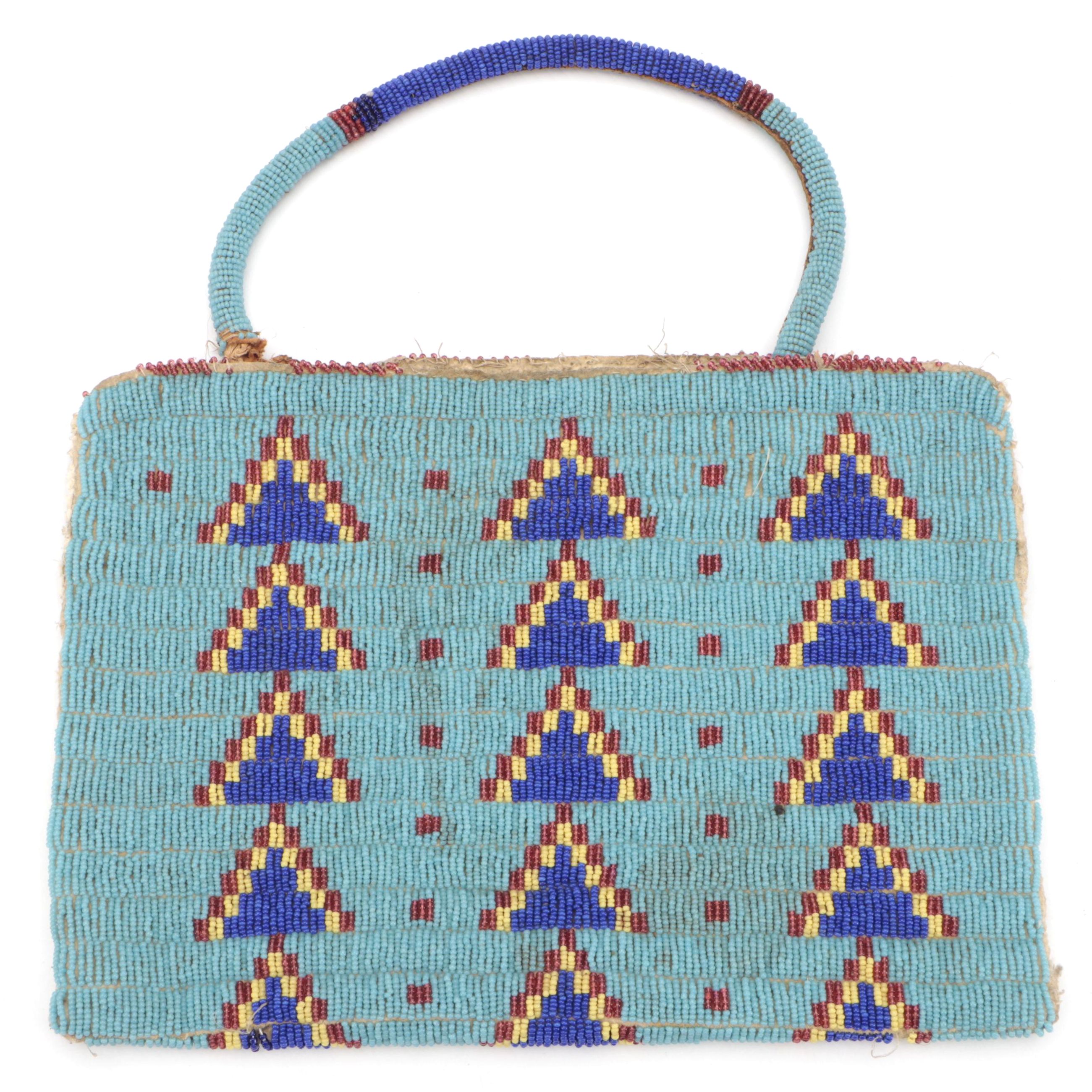 Native American Northern Plains Beadwork Bag, Circa 1890