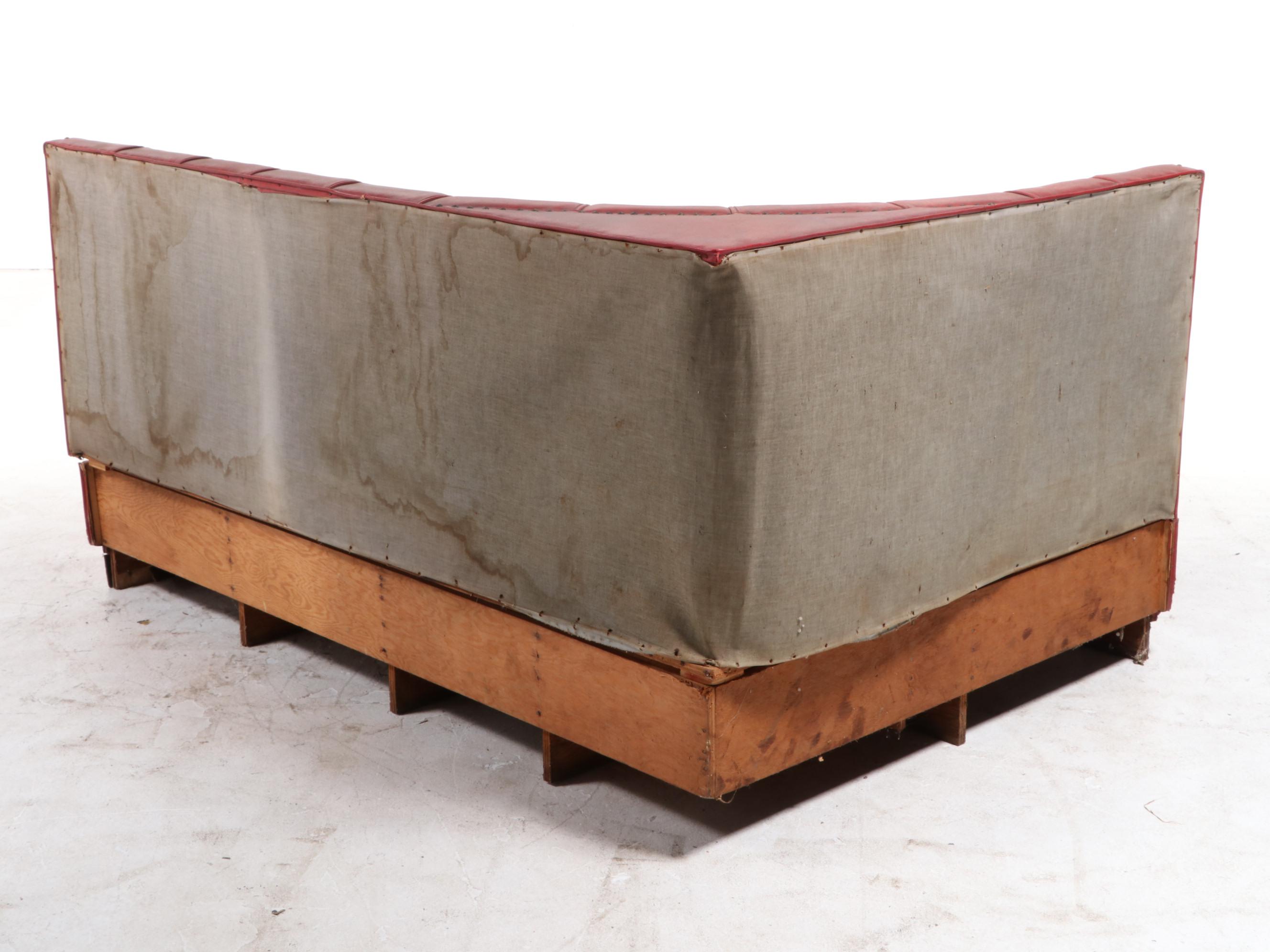 Vintage Vinyl Upholstered Corner Banquette Seating