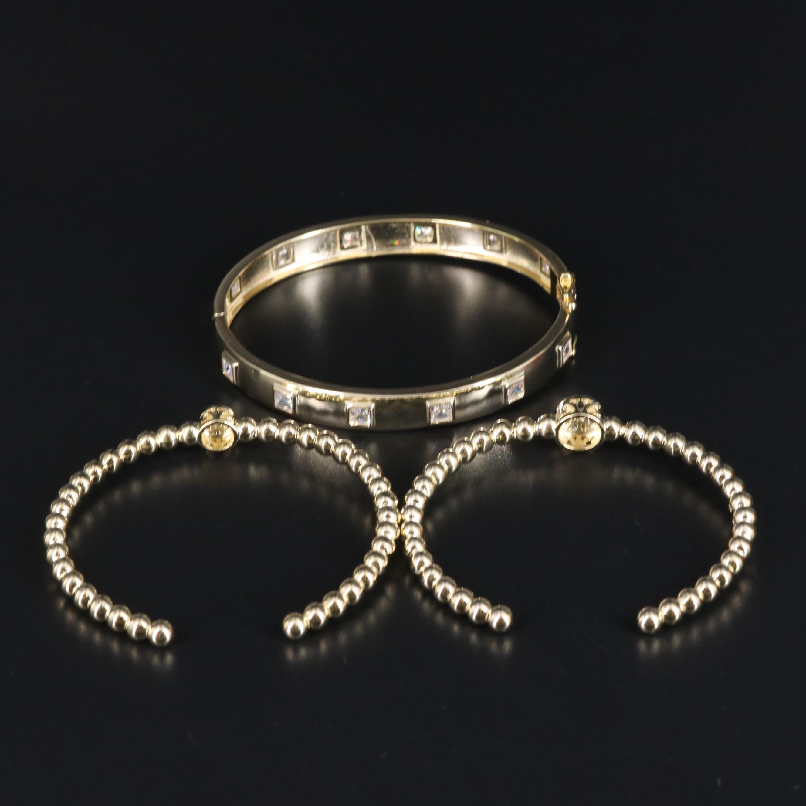 Sterling Silver Bracelet Trio Including Gemstones