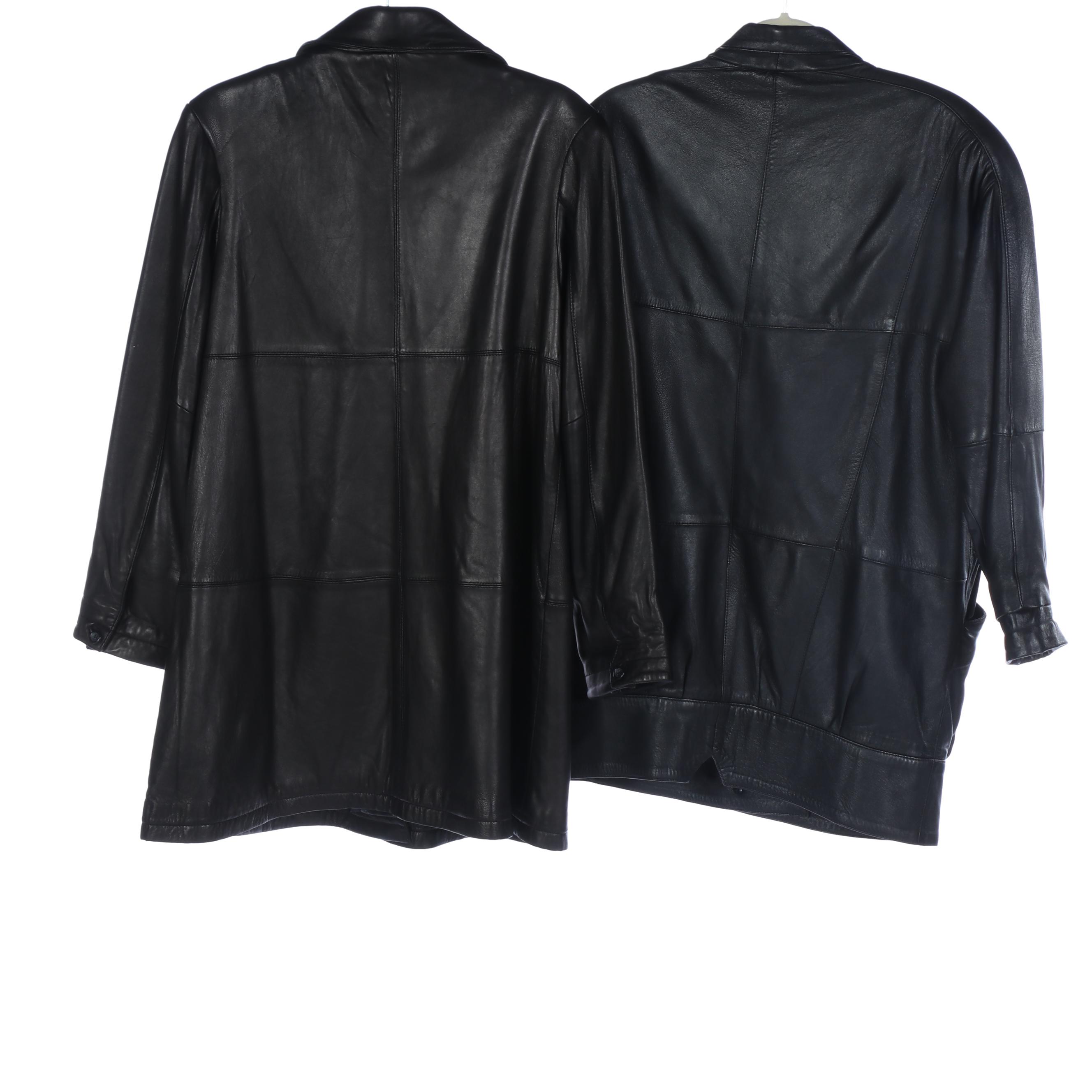 G-III Leather Trench Coat with Parisian Signature and Other Leather Coats