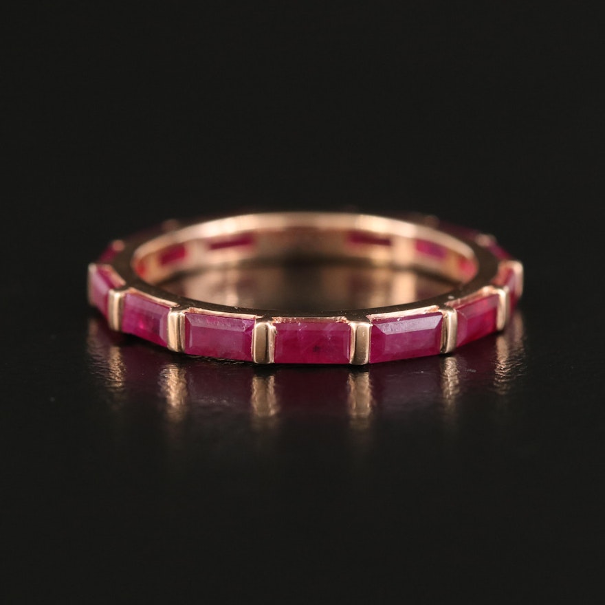 14K Rose Gold Ruby Eternity Band