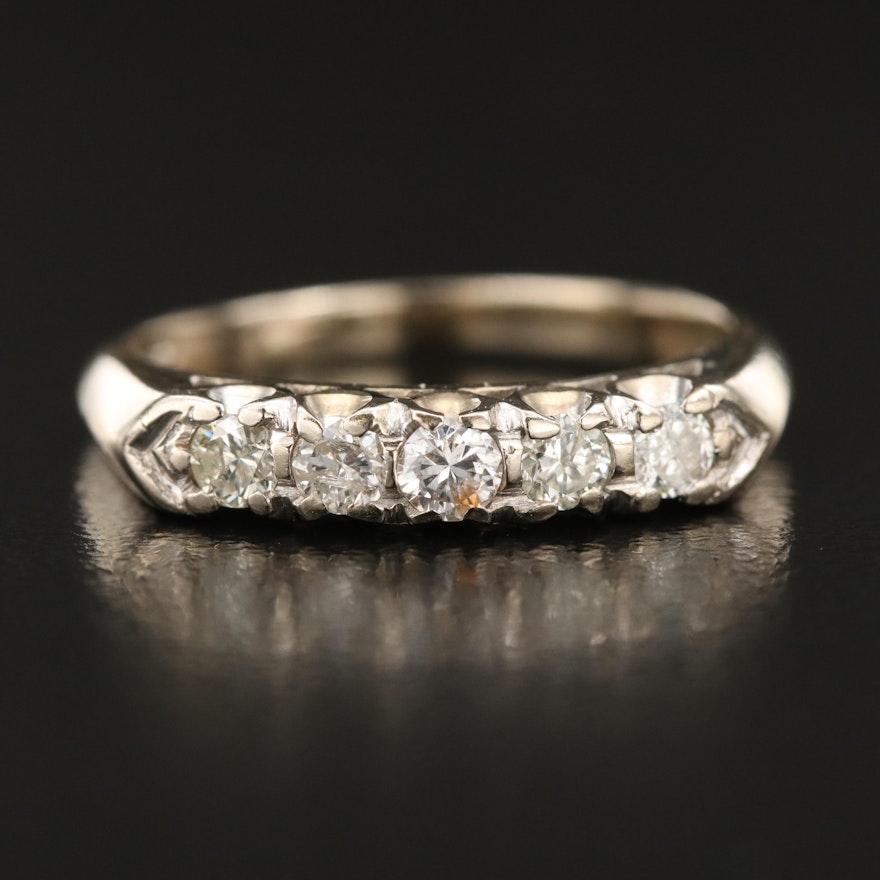 14K 0.34 CTW Diamond Band with Knife Edge Detail