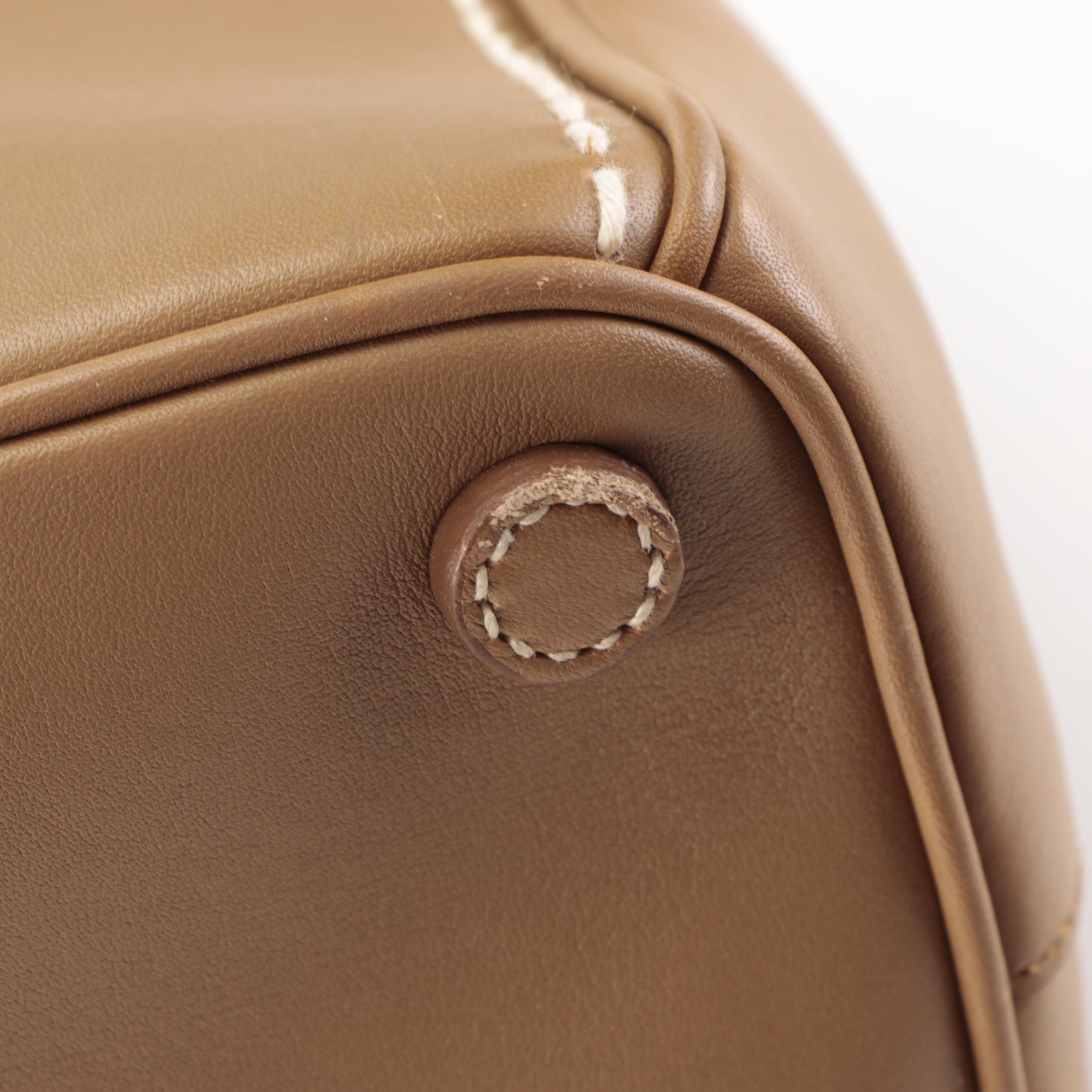 Prada Double-Zip Contrast Stitch Tote in Canvas and Leather