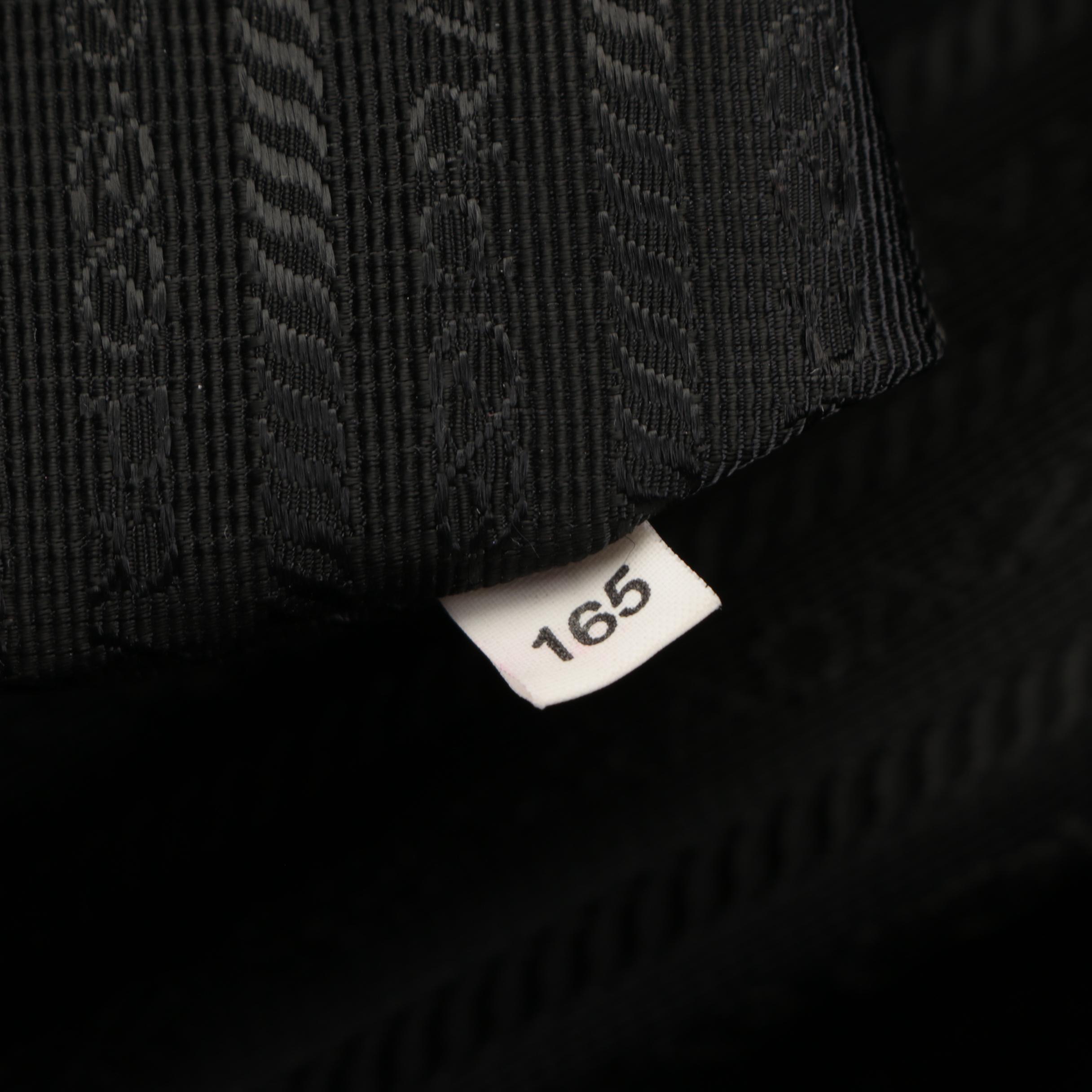 Prada Zip Tote Bag in Black Tessuto Nylon and Saffiano Leather Trim