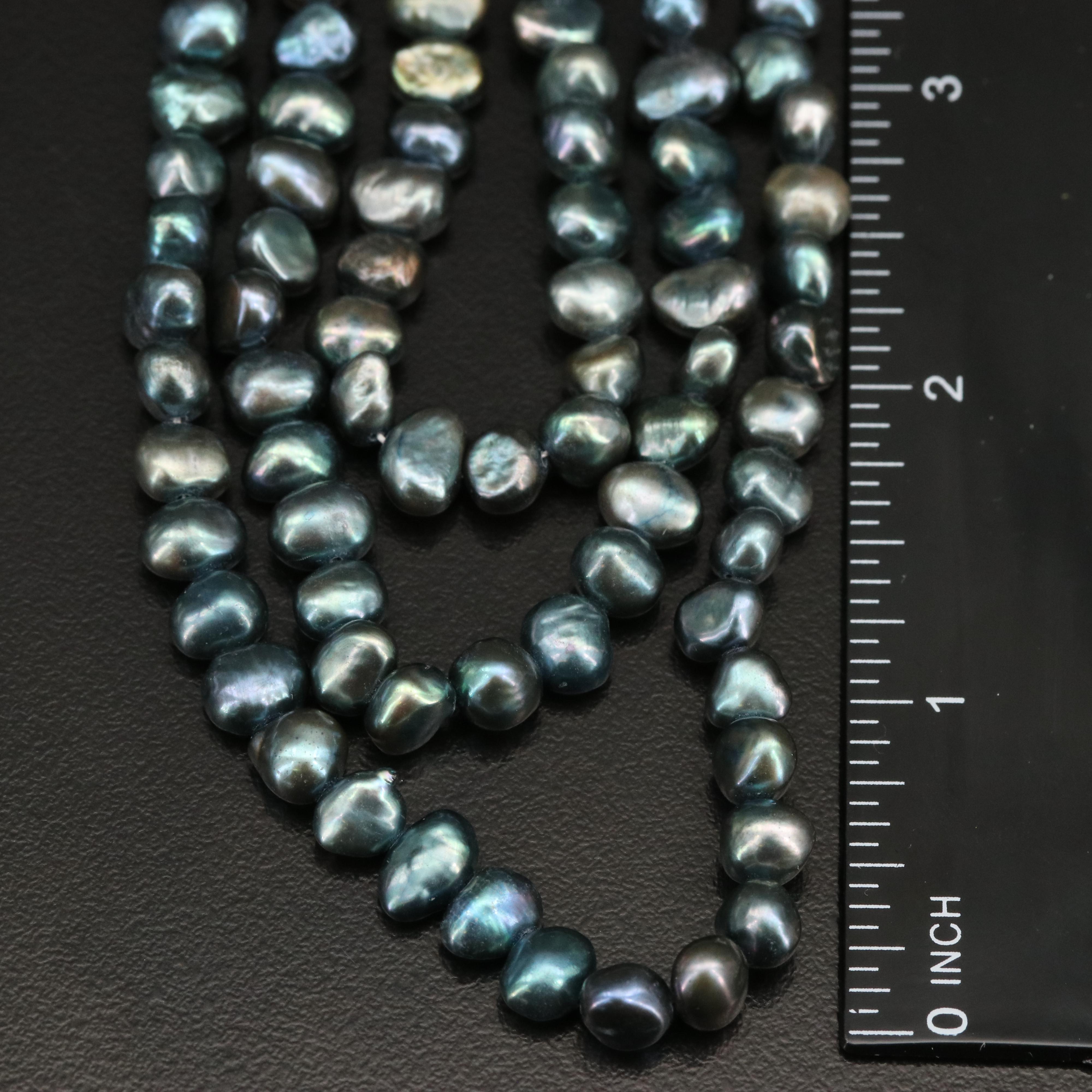 Baroque Pearl Multi-Strand Necklace with 14K Clasp