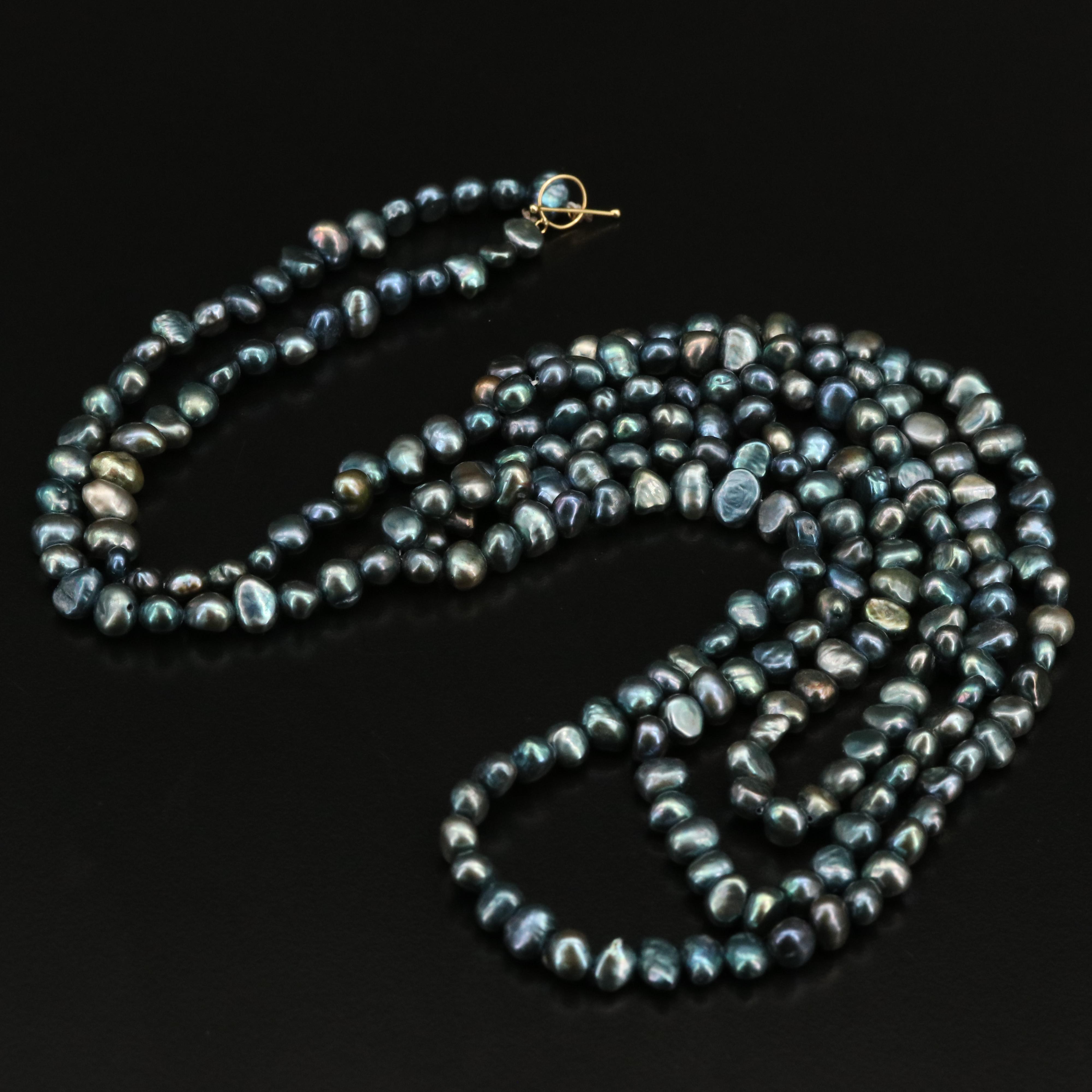 Baroque Pearl Multi-Strand Necklace with 14K Clasp