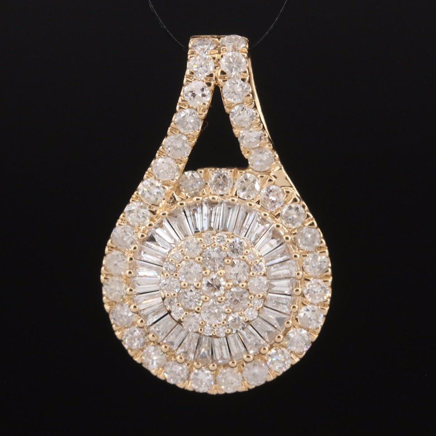 14K 2.40 CTW Diamond Pendant