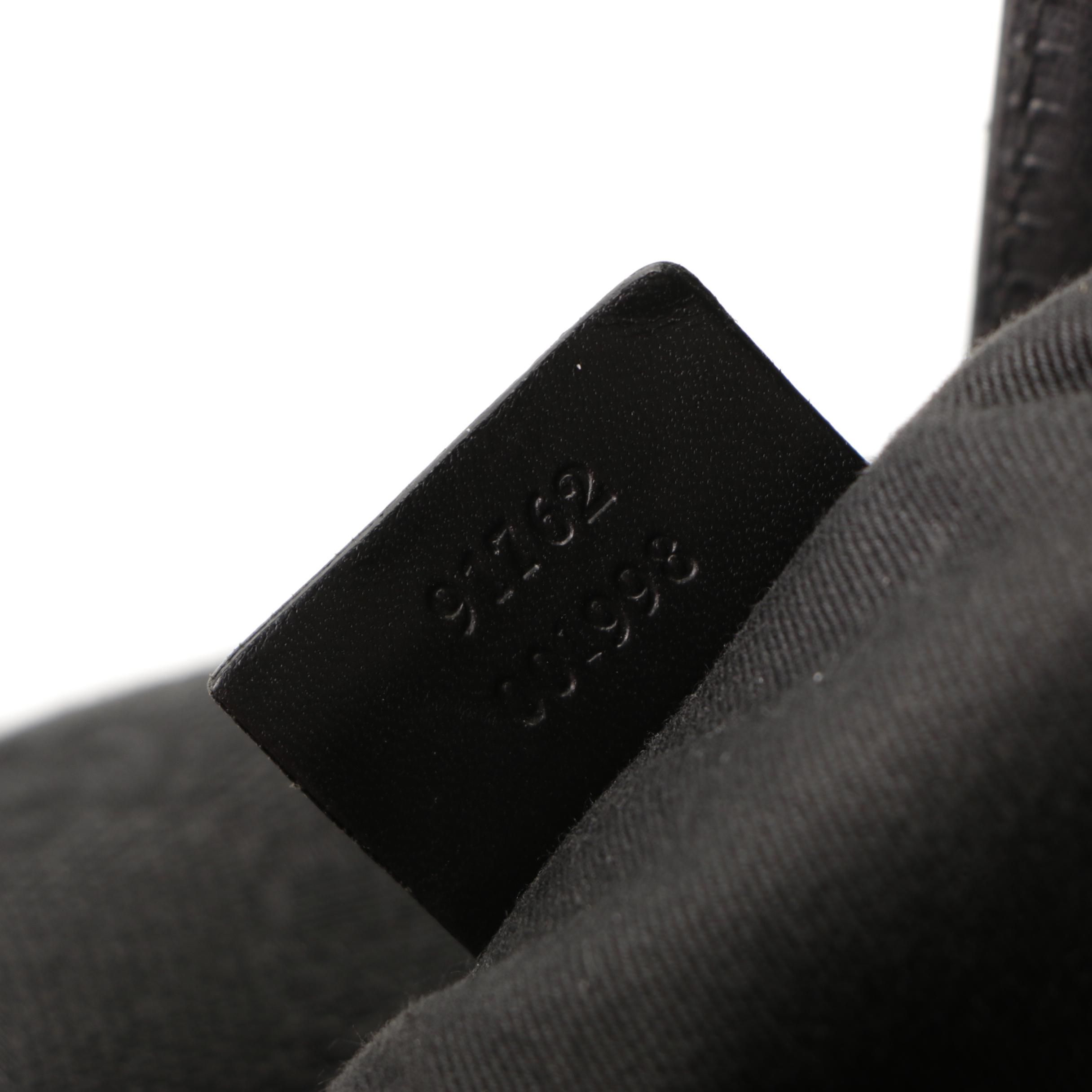 Gucci Flat Crossbody Bag in Black GG Canvas and Leather