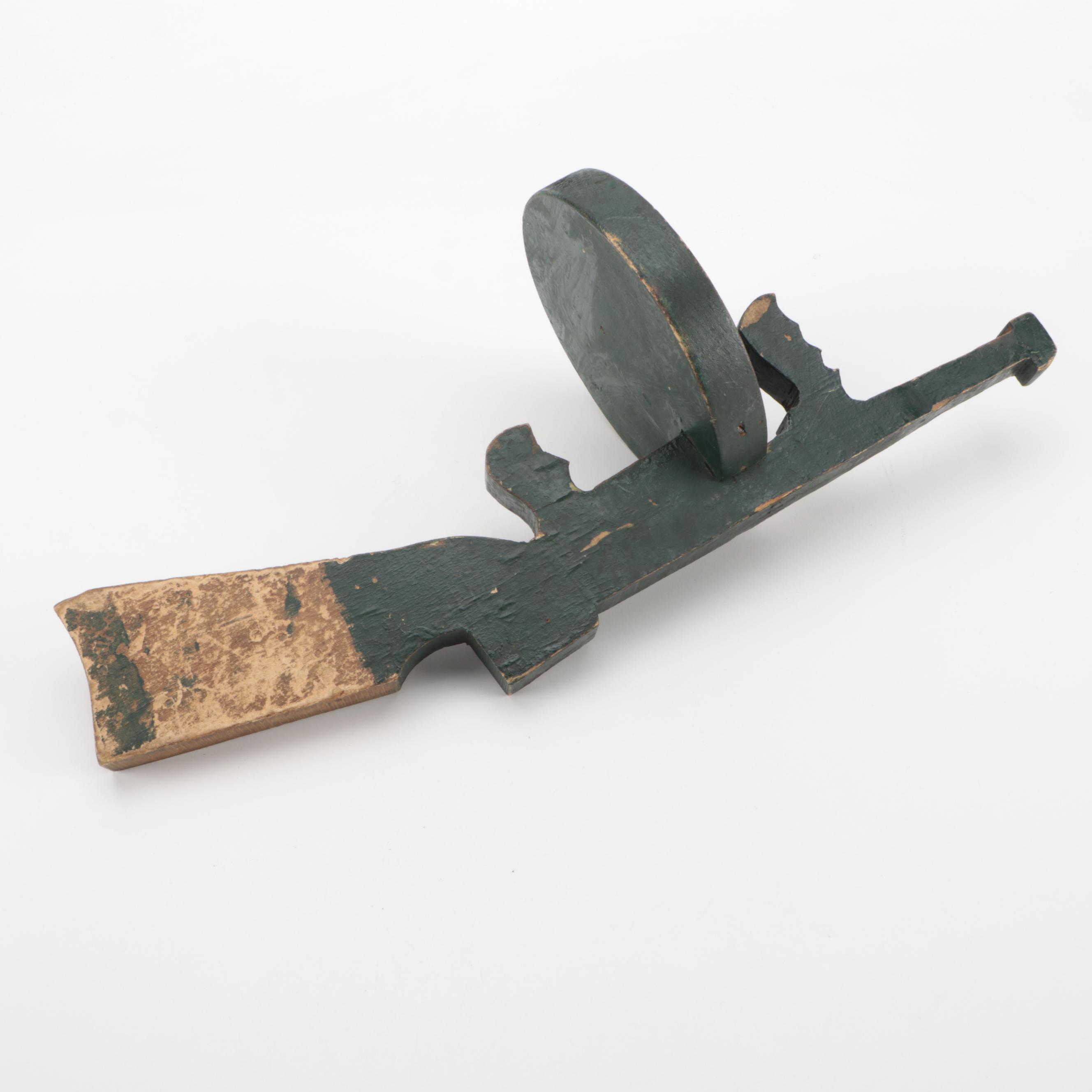 American Folk Art Carved Wood Thompson Machine Gun, circa 1940