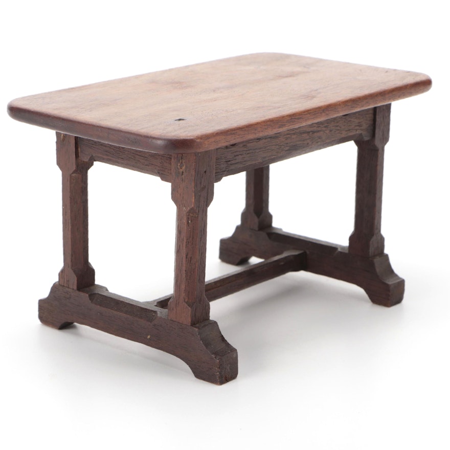 Elizabethan Style Miniature Walnut Refectory Table, 19th Century