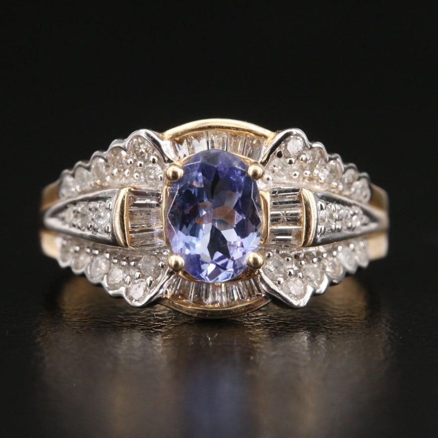 14K Tanzanite and Diamond Ring