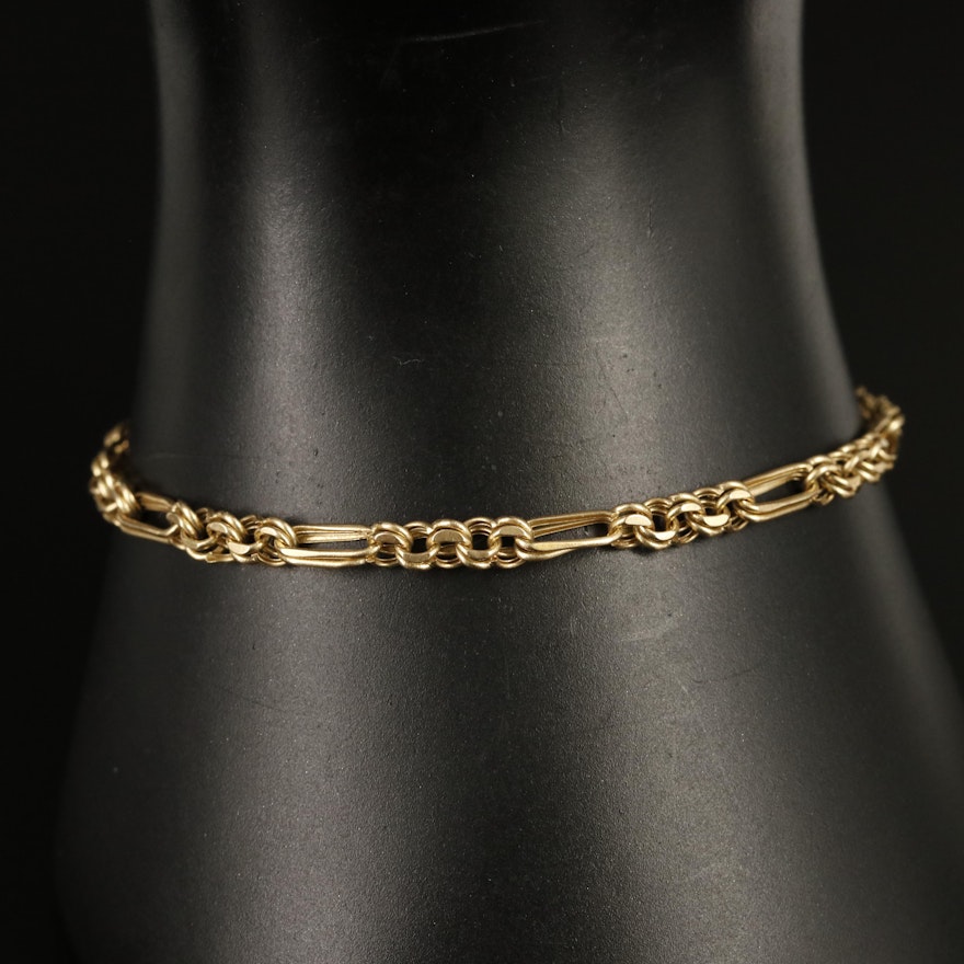 14K Figaro Chain Bracelet