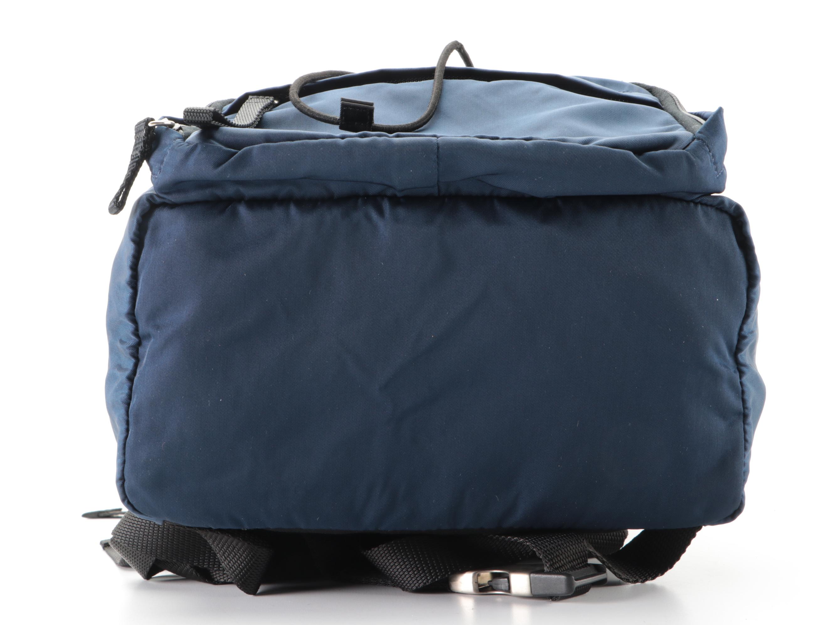 Prada Small Backpack in Baltico Tessuto Nylon with Black Trim