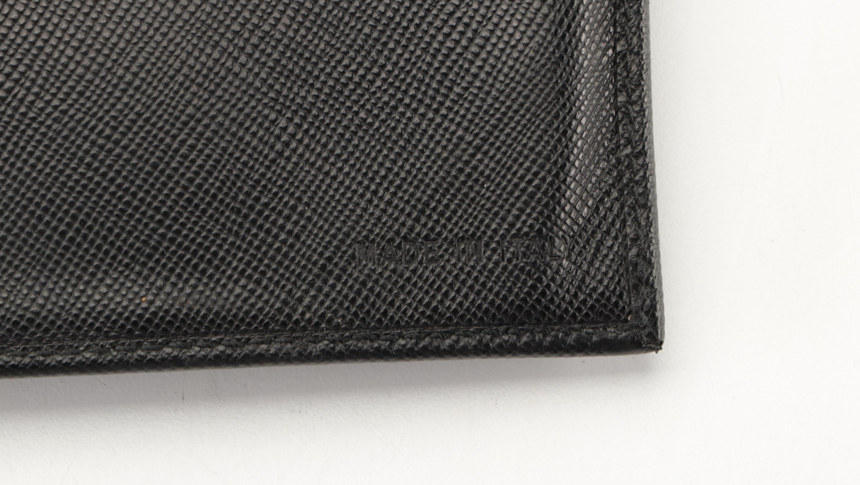 Prada Yen Bifold Wallet in Black Saffiano Leather