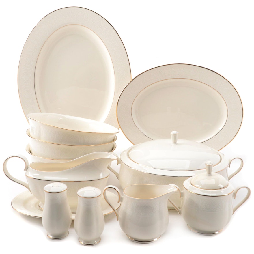 Lenox "Courtyard Gold" Bone China Serveware and Table Accessories