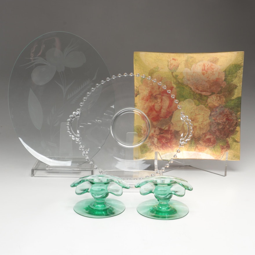 Imperial Glass "Candlewick" Serving Platter and Other Table Accessories